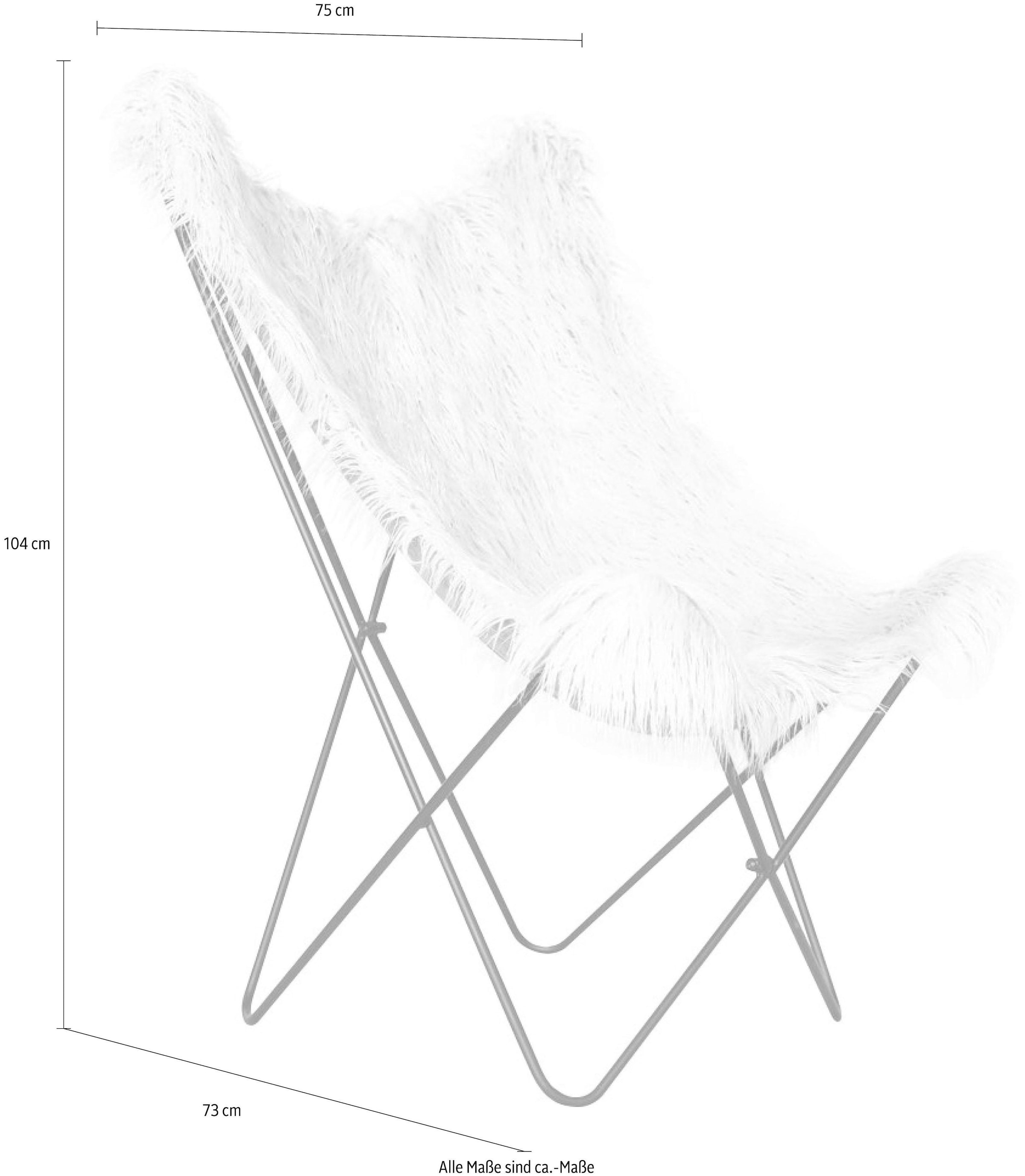 Kayoom Stuhl »Schmetterling-Stuhl Lynn 110, weicher Bezug aus Kunstfell« () 1 Stk.weicher Bezug aus Kunstfell, teilweise handgefertigt