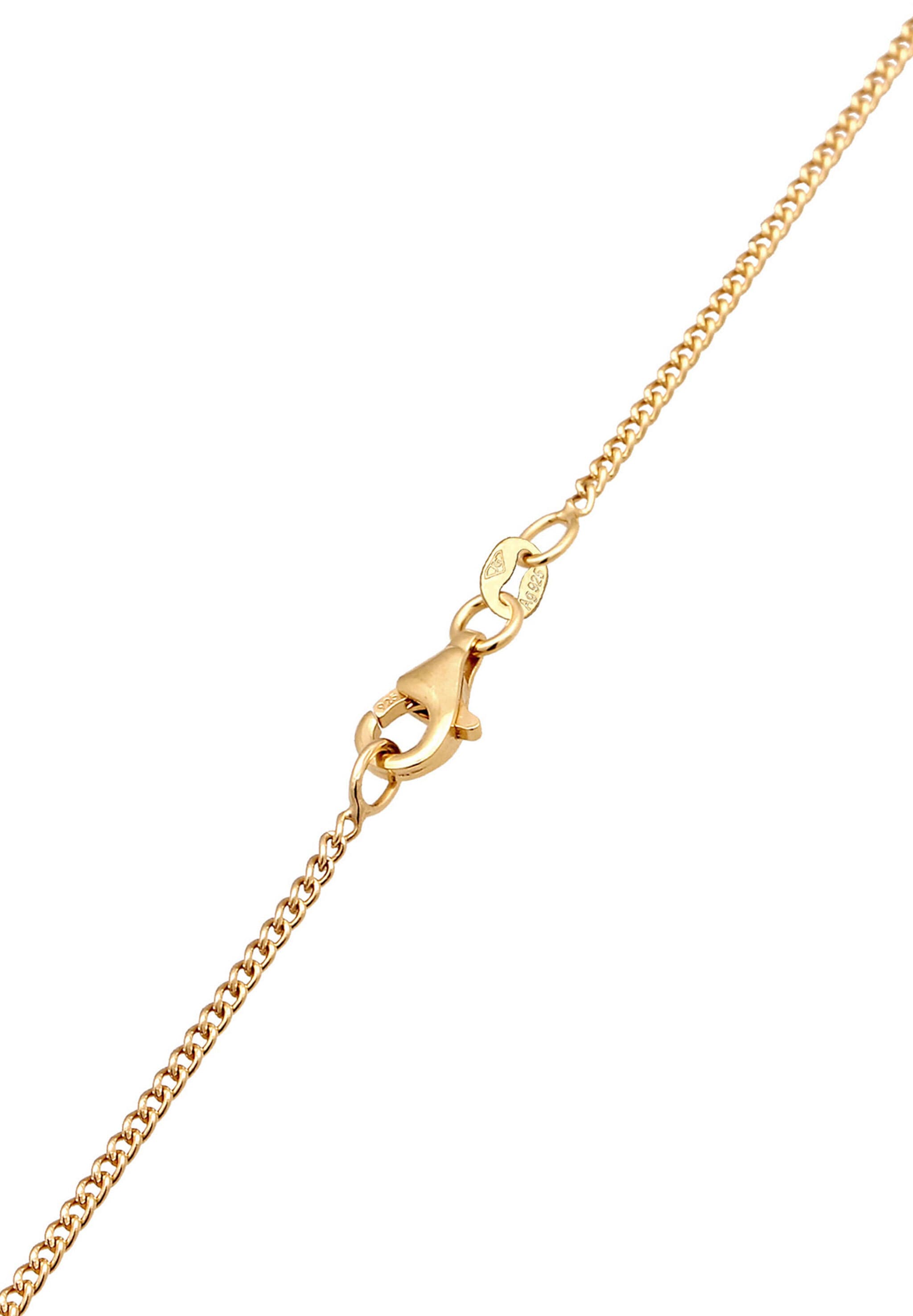 Elli Kette mit Anhänger »Halskette Buchstabe N Kristalle Weiß 925 Sterling Silber vergoldet«