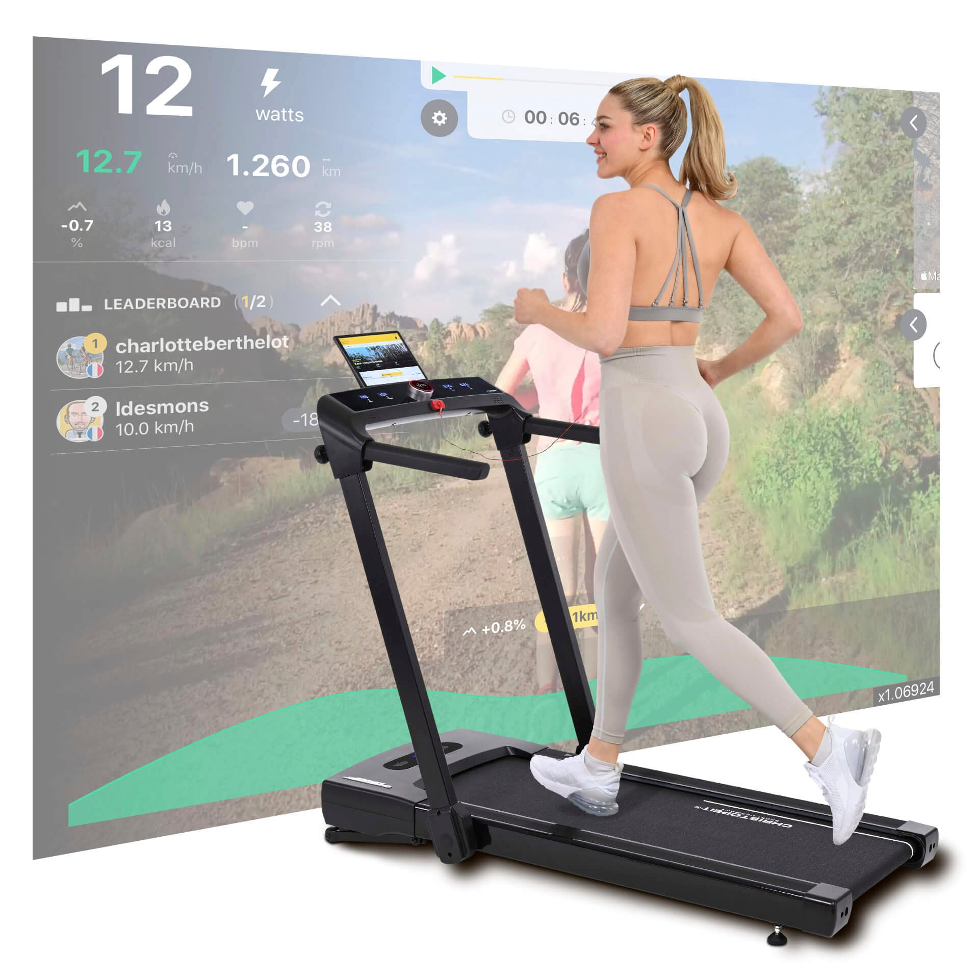 Christopeit Sport® Laufband »2 in 1«, (1 tlg., inkl. Bluetooth-Musikboxen), bis max. 14 km/h, klappbar