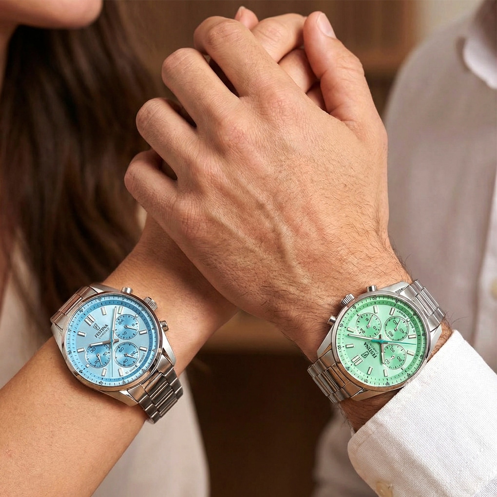 Festina Chronograph »Boyfriend Collection« Quarzuhr, Armbanduhr, Damenuhr, Herrenuhr, Edelstahlarmband, analog
