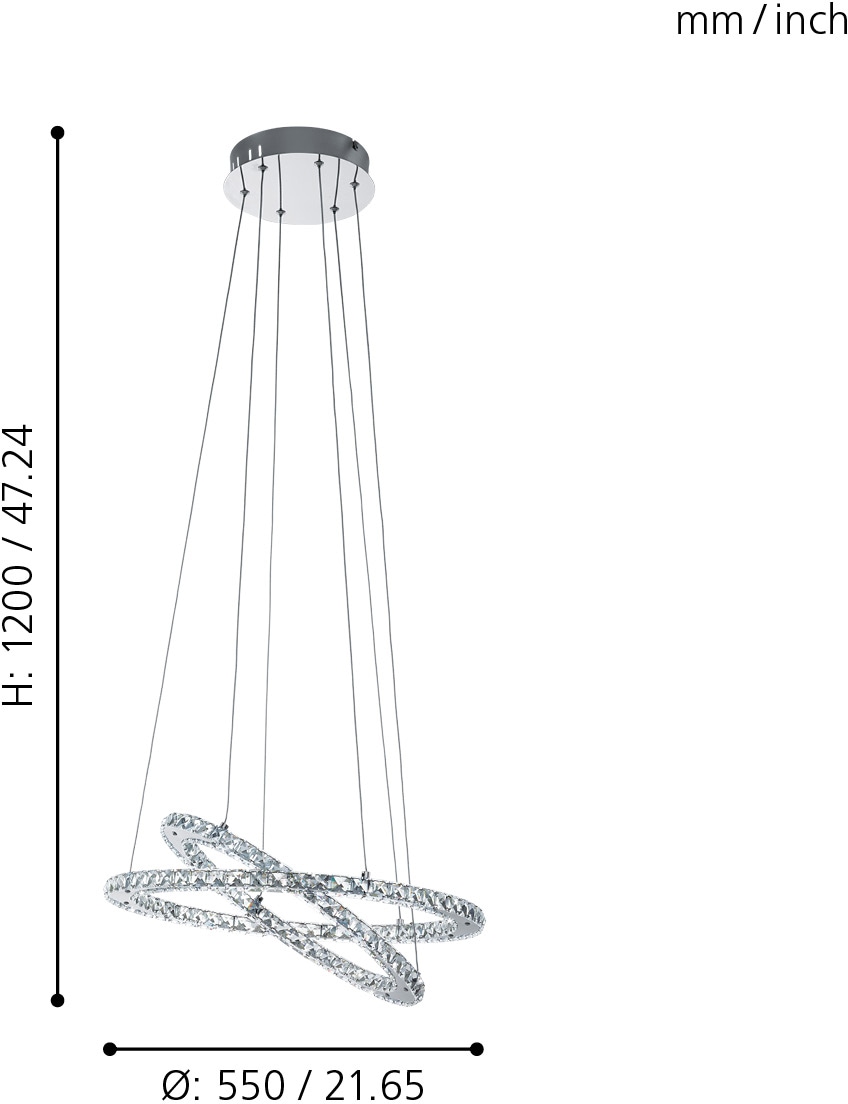 EGLO Pendelleuchte »VARRAZO«, 1 flammig, Leuchtmittel LED-Board | LED fest integriert, Hängeleuchte, Hängelampe