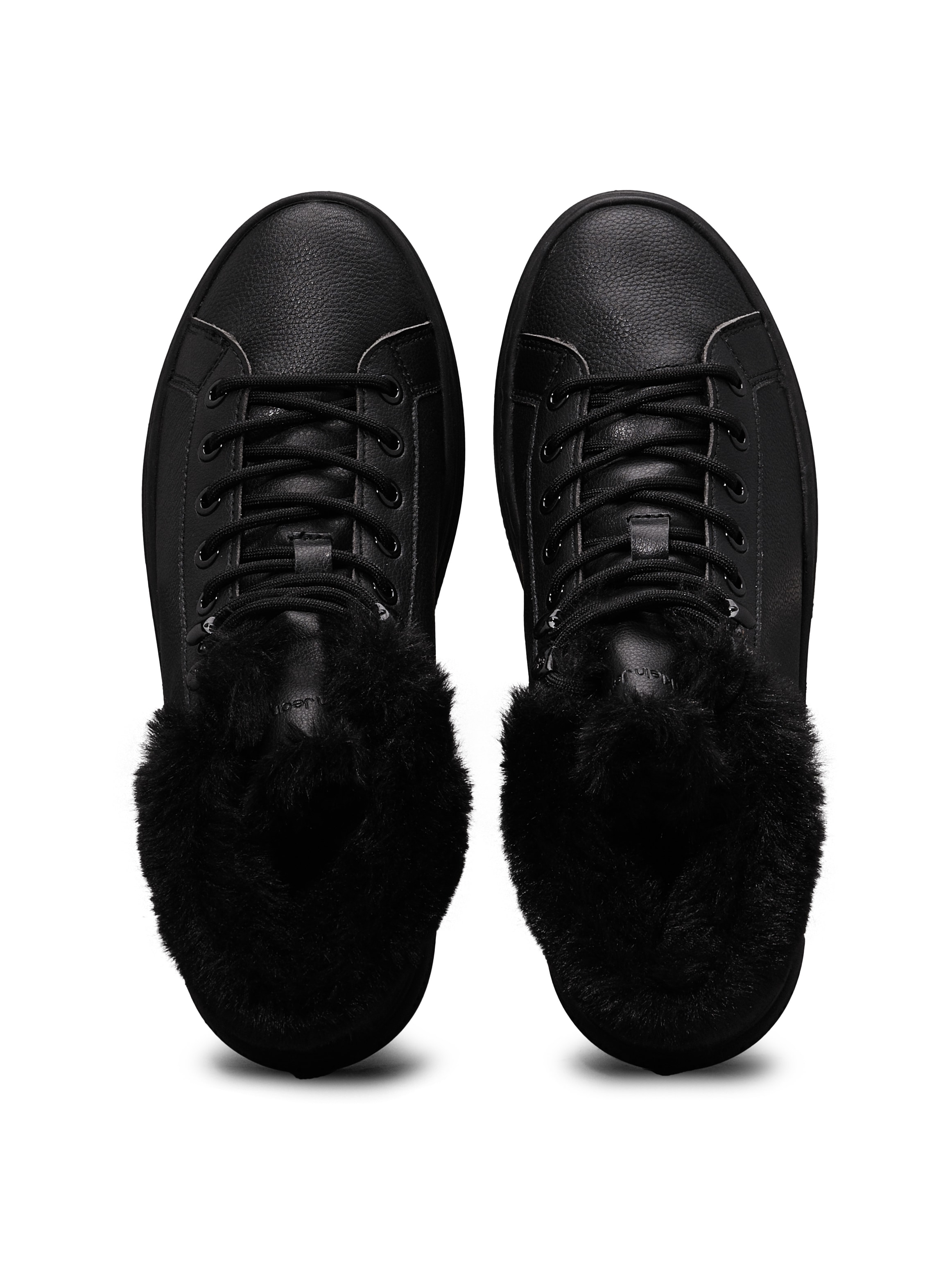 Calvin Klein Jeans Winterboots »BOLD PLATF LOW LACEUP MG LTH«, Plateauboots, Stiefelette, High-Top Sneaker, Logo in der Laufsohle