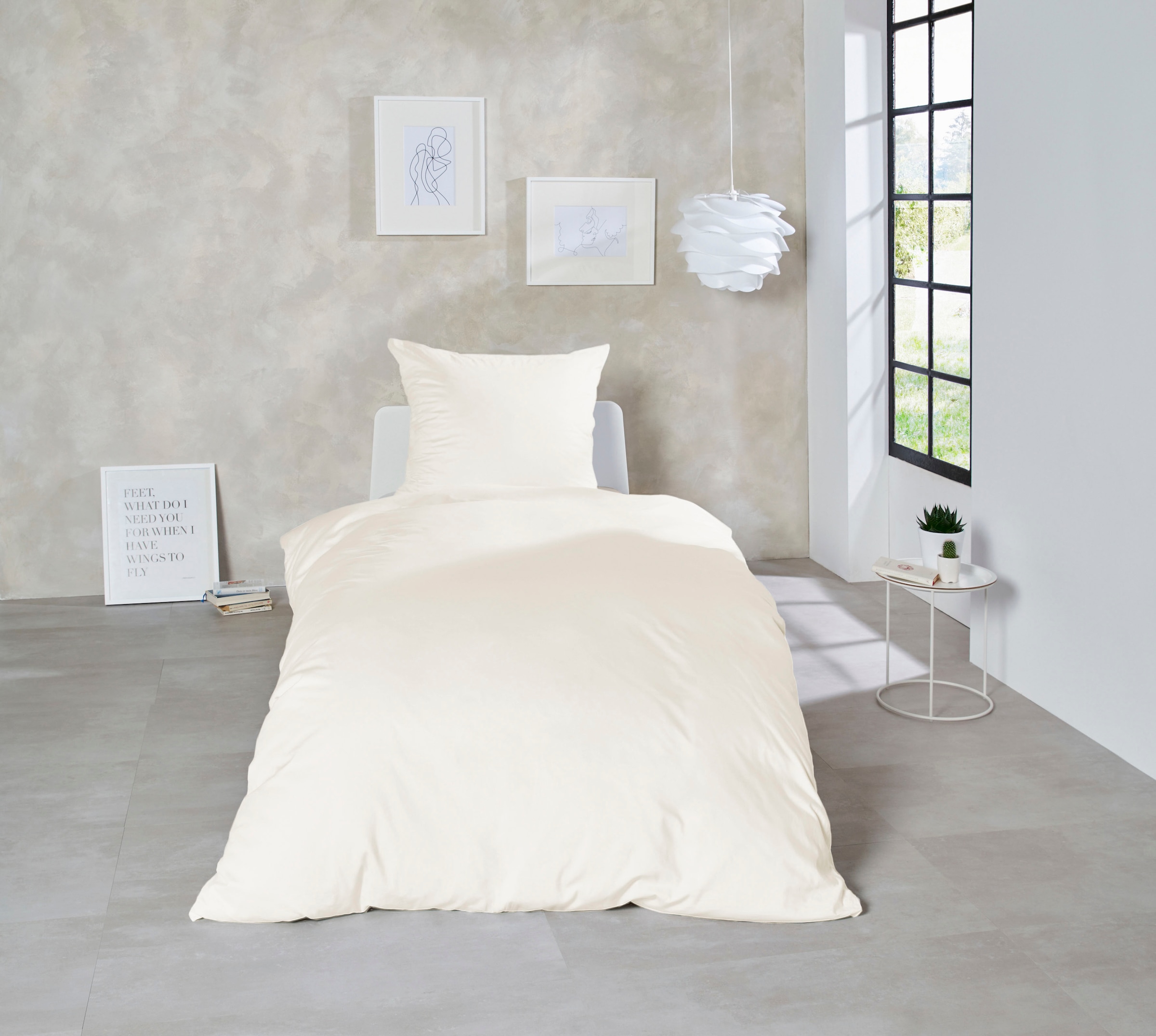 Primera Bettwäsche »Uni Luxus-Satin in Gr. 135x200, 155x220 oder 200x200 cm« 2 Stk. Bettwäsche aus Baumwolle, unifarbene Bettwäsche mit Reißverschluss