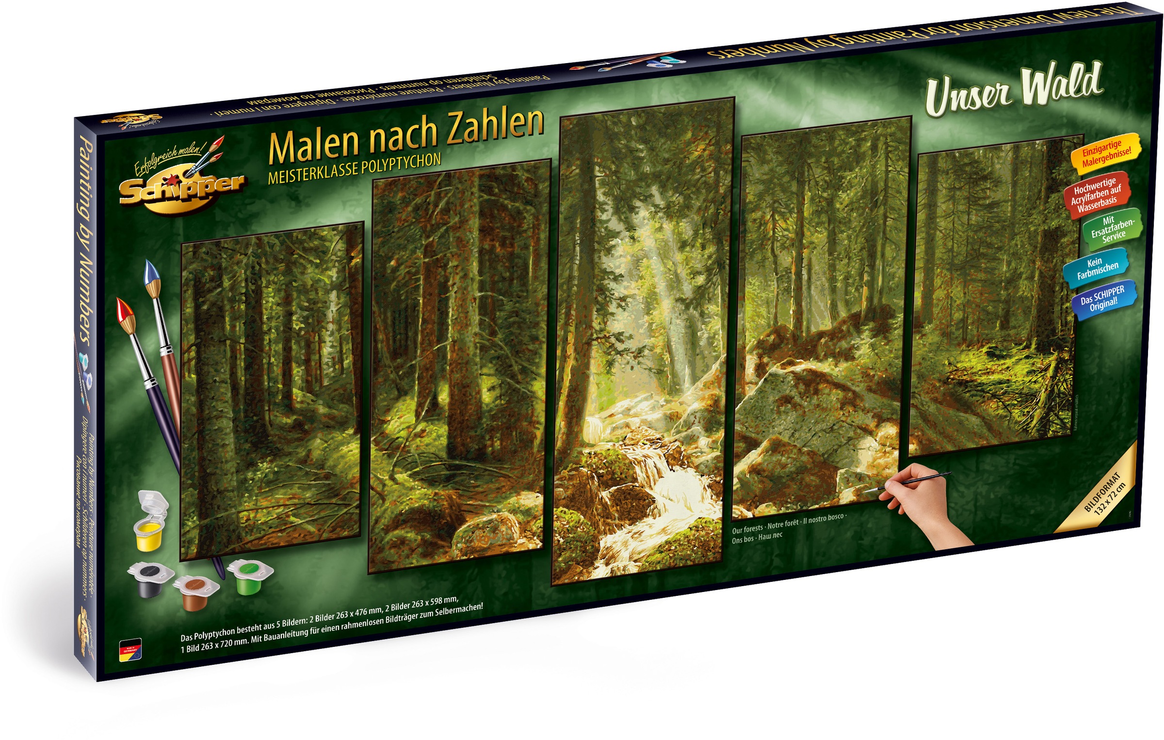 Schipper Malen nach Zahlen »Meisterklasse Made Unser Wald«, Polyptychon in bei Germany 