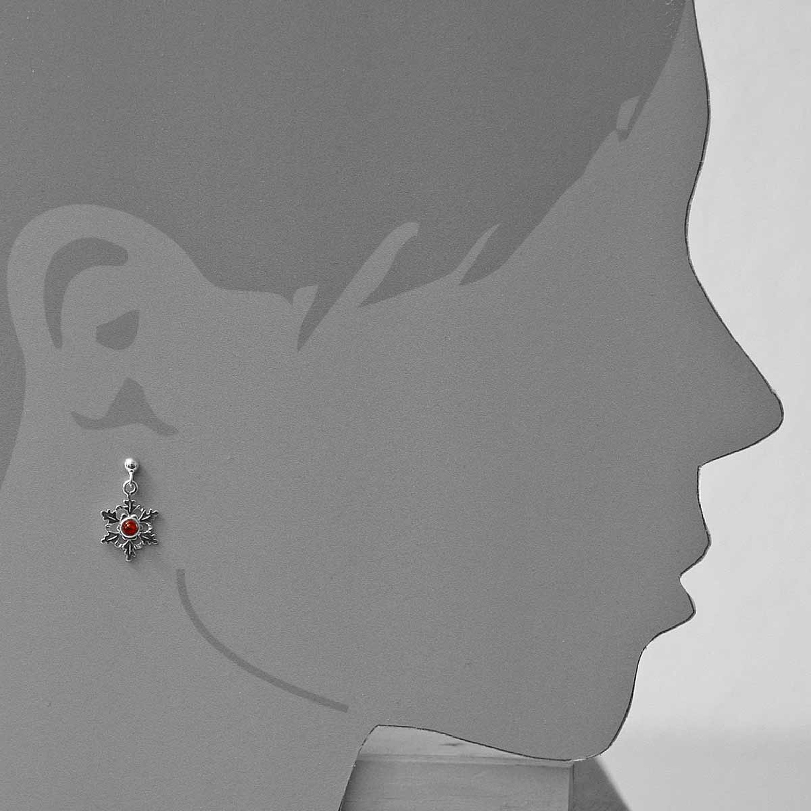 OSTSEE-SCHMUCK Paar Ohrhänger »- Schneeflocke - Silber 925/000 - Bernstein«
