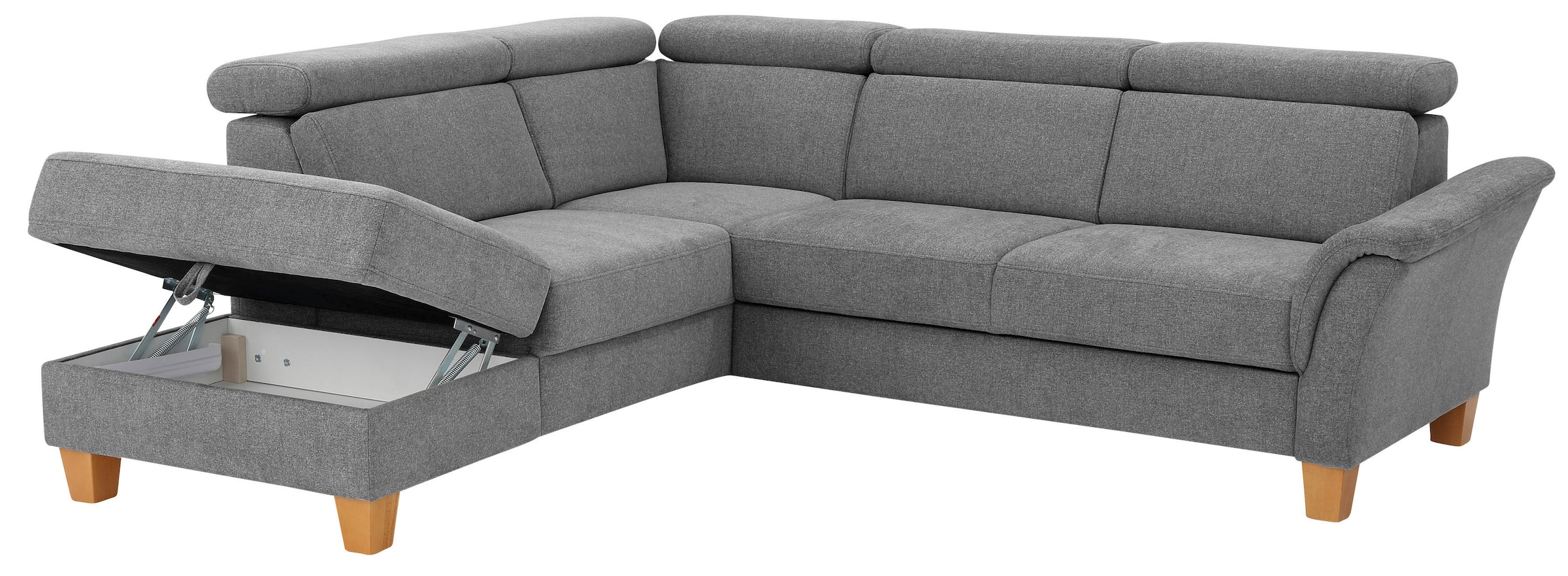 Home affaire Ecksofa »Conville L-Form«, Federkern, wahlweise mit Bettfunktion und Bettkasten bzw. Stauraum