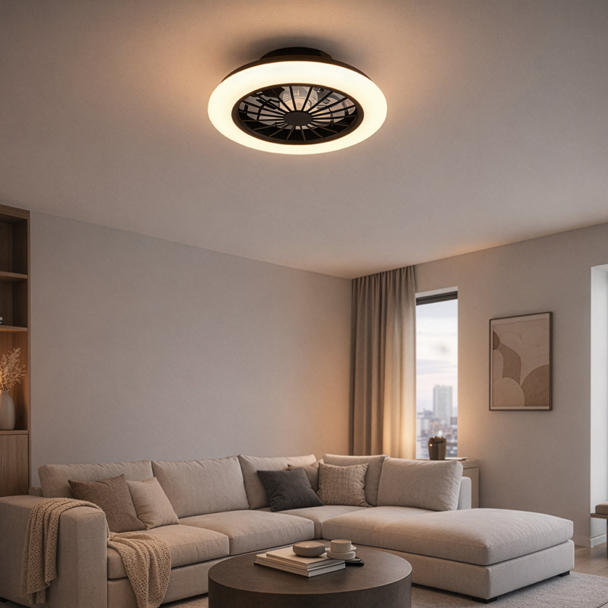 Hanseatic LED Deckenleuchte »DLVO69222RS, Deckenventilator mit Licht Ø 38cm, inkl Fernbedienung« LED-Board 1 Stk. Farbwechsler | warmweiß - kaltweiß Ventilator mit 5 Stufen, Vor- & Rücklauf, LED mit CCT Timer Nachtlicht