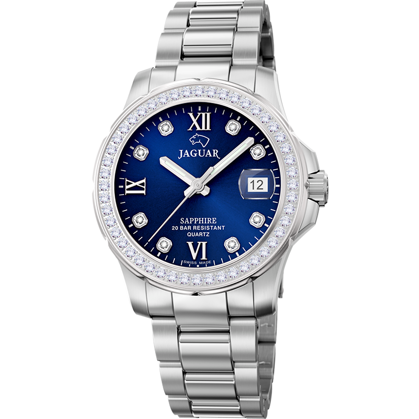 Jaguar Quarzuhr »Executive« Armbanduhr, Damenuhr, Swiss Made, Edelstahlarmband, analog, Tag