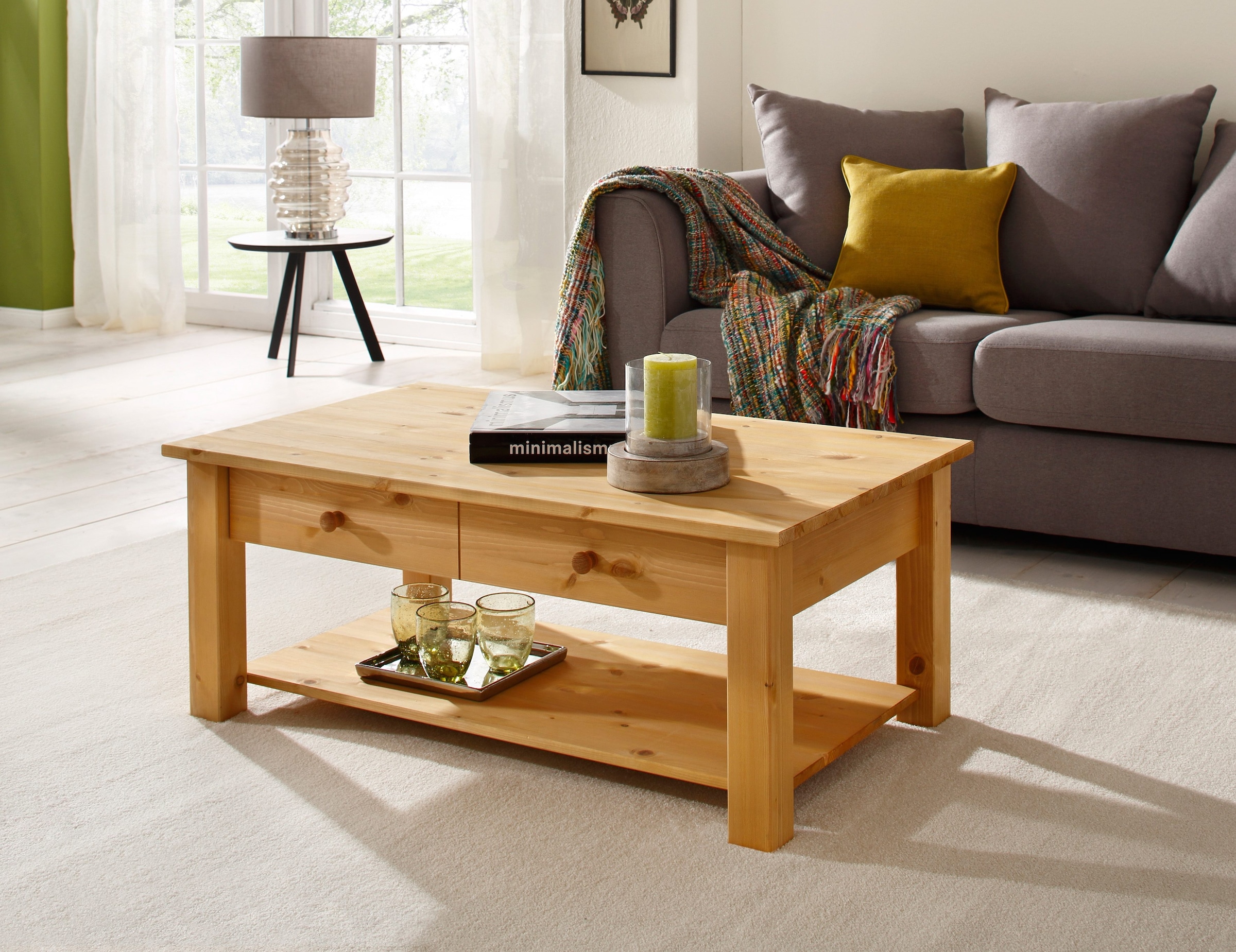 Home affaire Couchtisch »Chicago, TOPSELLER!«, (Couchtisch, Sofatisch), in zwei Größen, Landhausstil, zusätzlicher Stauraum