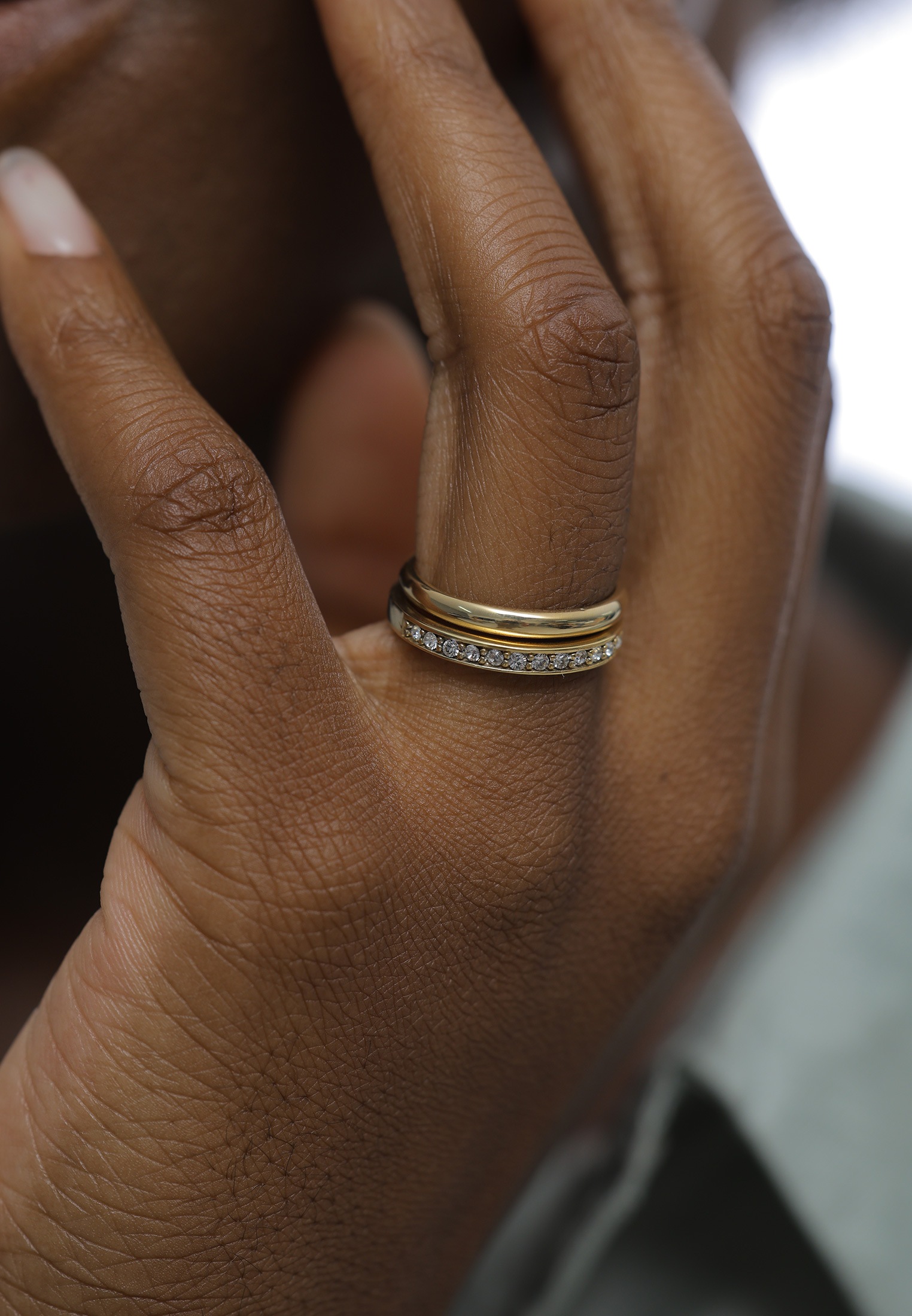 Elli Ring-Set »Ring Kristalle Memoire Bandring Basic (2 tlg.) 925 Sterling Silber«