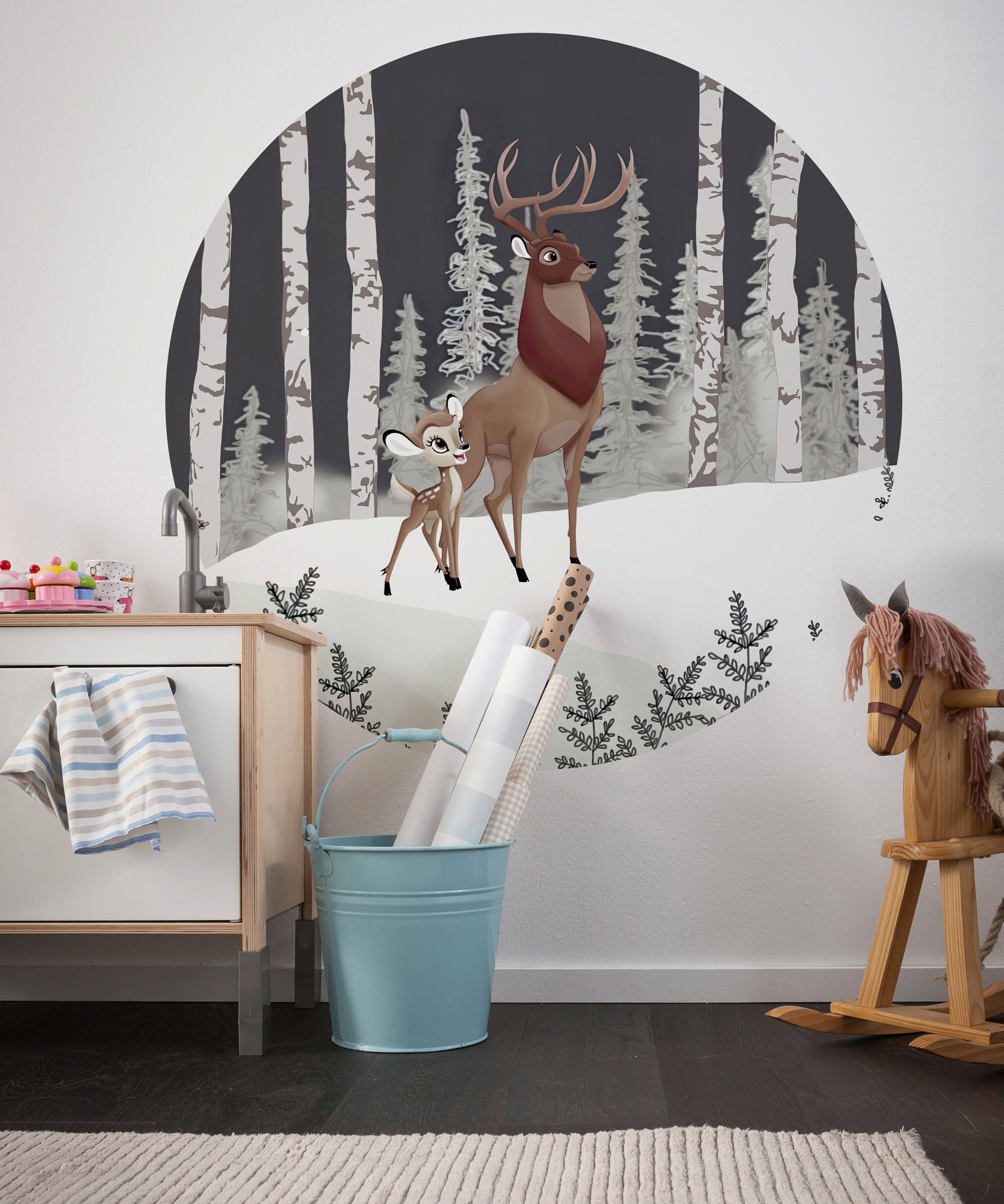 Komar Fototapete »Vlies selbstklebend - Bambi Great Prince - Größe 125 x 125 cm«, bedruckt, Kinderzimmer
