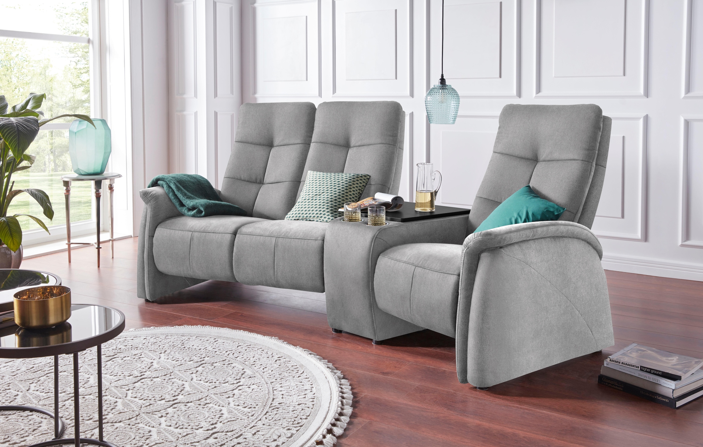 exxpo - sofa fashion 3-Sitzer »Tivoli, Kinosofa mit Relaxfunktion, mit Ablagetisch und Stauraum«, bequem und komfortabel, hohe Rückenlehne