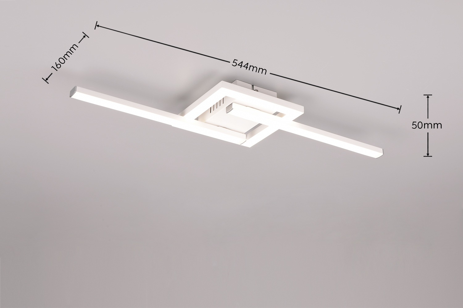 my home LED Deckenleuchte »DAVINIA, als Deckenlampe oder Wandlampe mögl, LED Stäbe schwenkbar«, 1 flammig, Leuchtmittel LED-Board | LED fest integriert, neutral 4000K 1950 Lumen 54x16 cm beweglich Flurlampe Wohnzimmerlampe