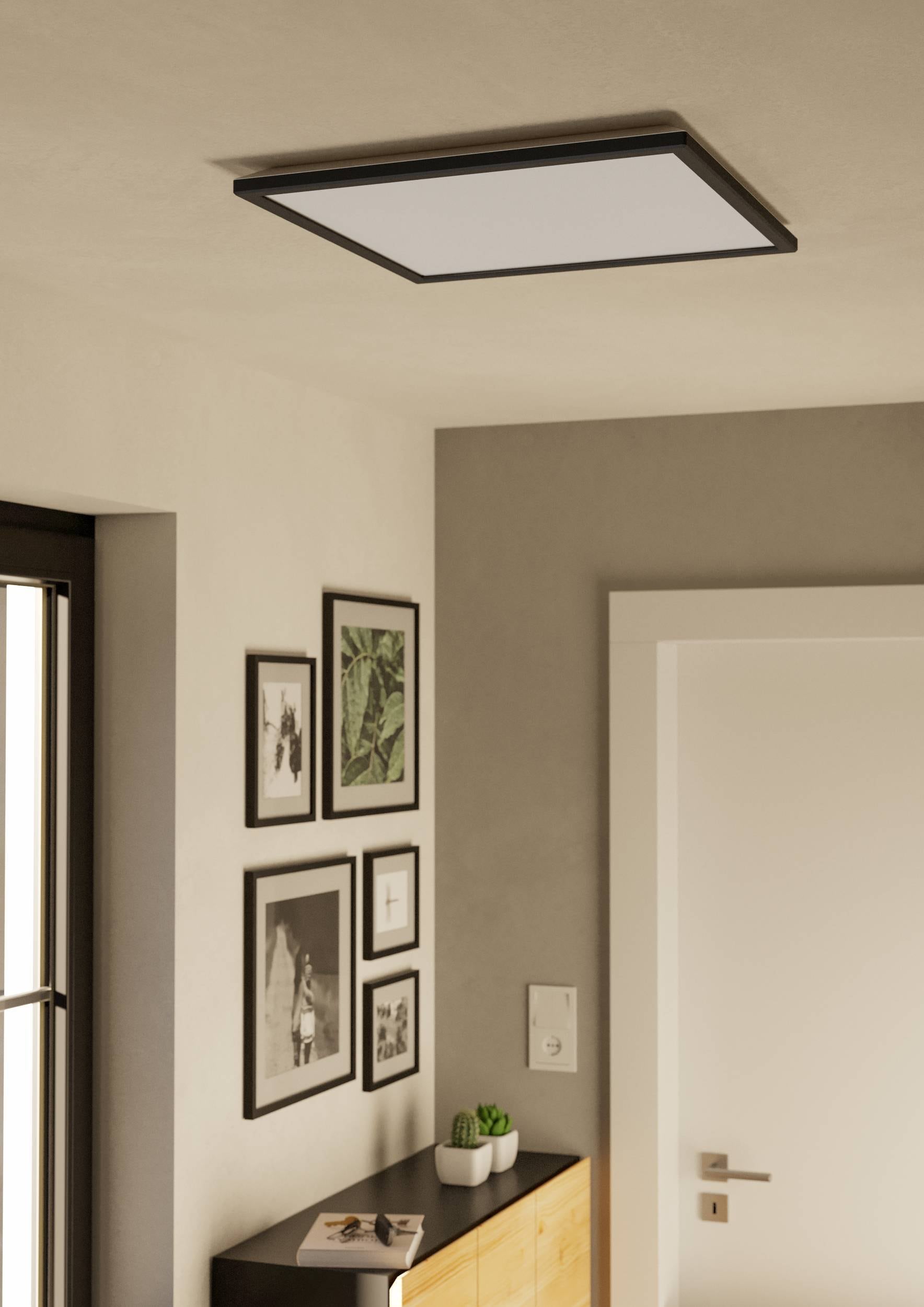 EGLO Deckenleuchte »Rovito-R Deckenlampe, Deckenbeleuchtung, Badlampe, Kunststoff, IP44« LED-Modul 1 Stk. Kaltweiß | Neutralweiß | Warmweiß Wand-/Deckenleuchte - L50 x B50 x H3,2 cm - schwarz - 17W inkl.