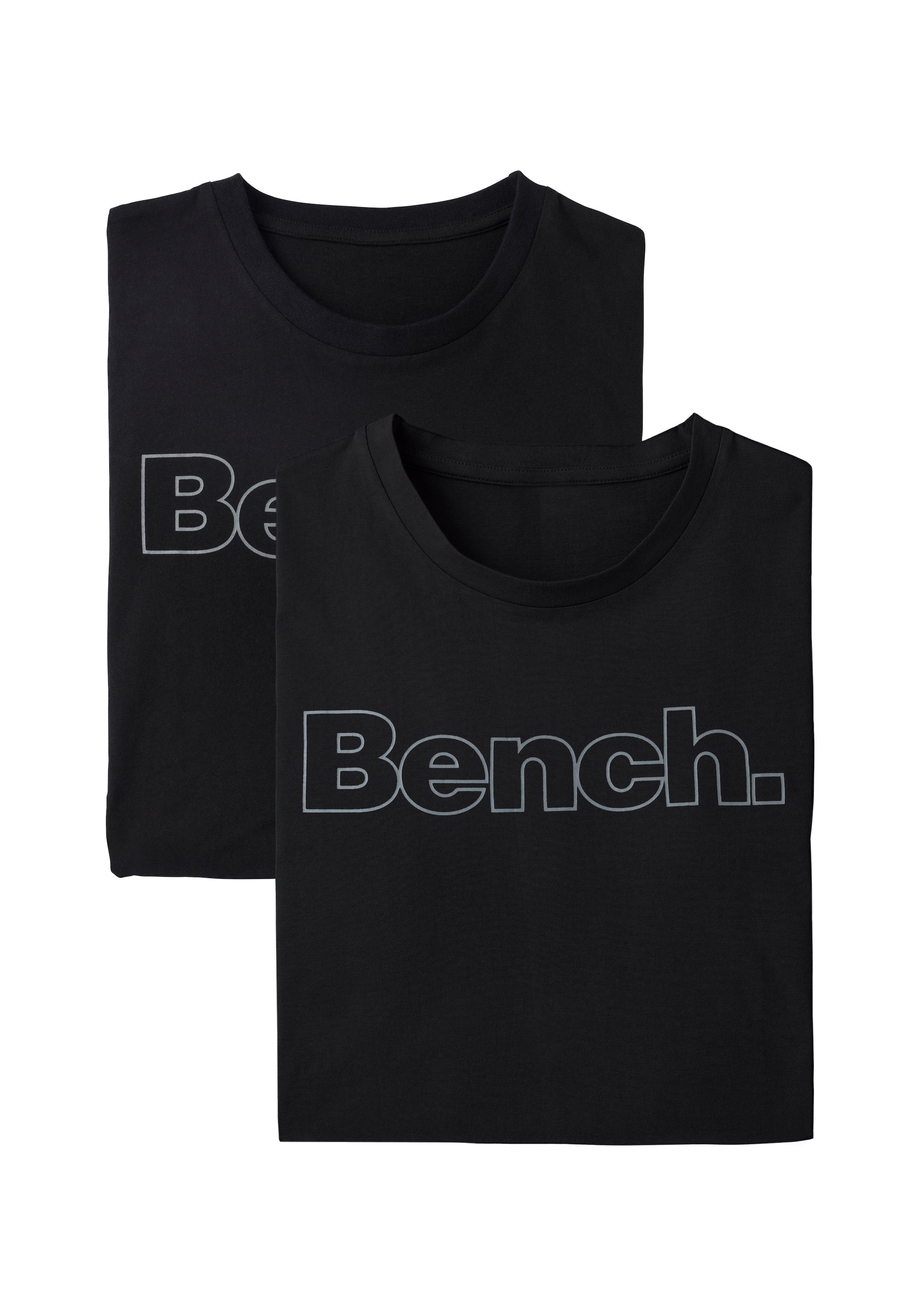 Bench. Loungewear T-Shirt, Shirt mit Logoprint, Basicshirt mit Rundhals aus reiner Baumwolle
