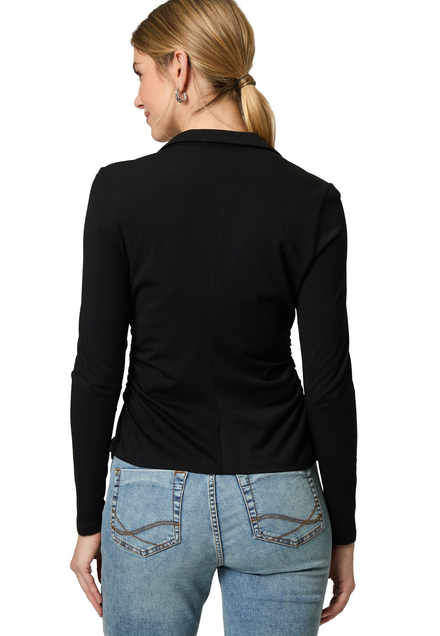 Zero Langarmshirt »Shirt mit Knopfleiste«