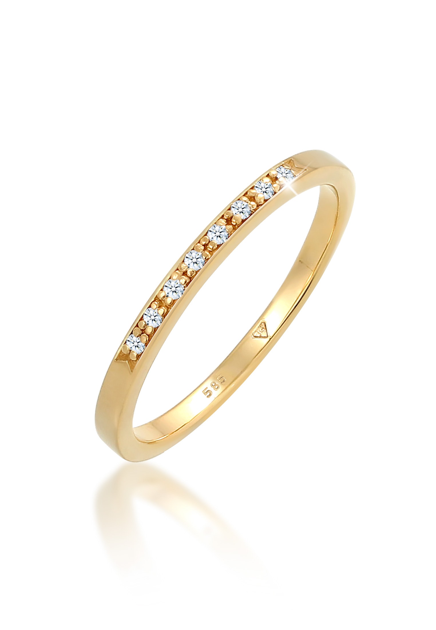 Trauring »Ring Bandring Verlobung Diamant (0.04 ct.) 585 Gelbgold«