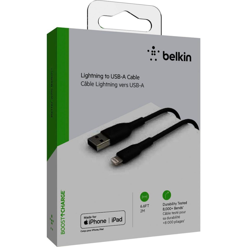 Belkin Smartphone-Kabel »Lightning Lade/Sync Kabel PVC mfi zertifiziert 2 m«, USB Typ A, Lightning, 200 cm