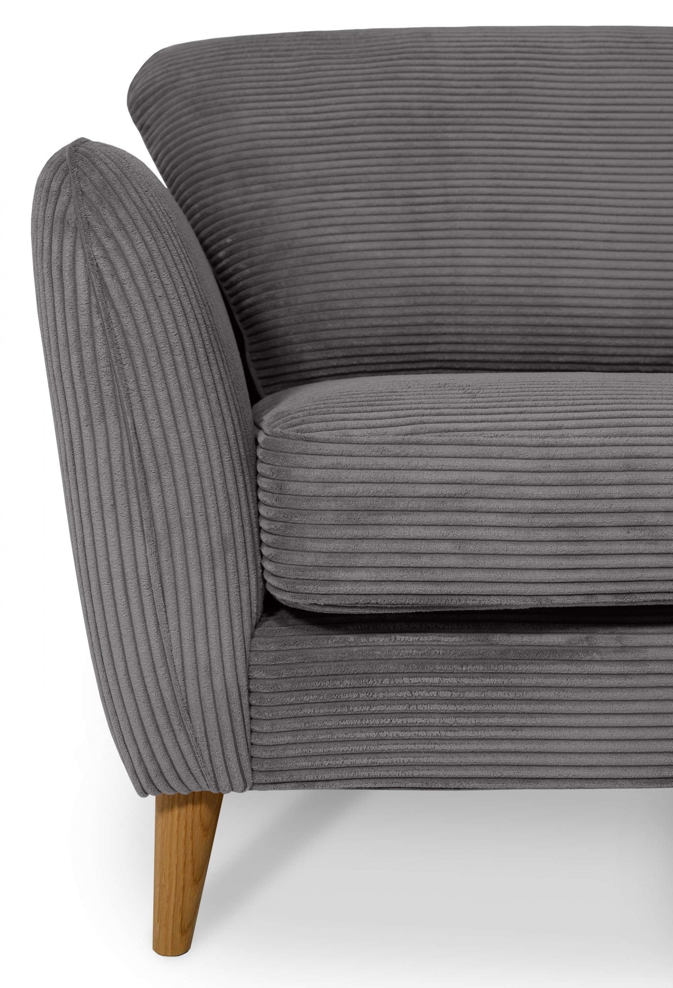 Home affaire 3-Sitzer »MARSEILLE 3er Sofa 206 cm, Cord, Flachgewebe, Struktur, Webstoff« Massivholzbeine Eiche, Landhausstil, Wellenunterfederung