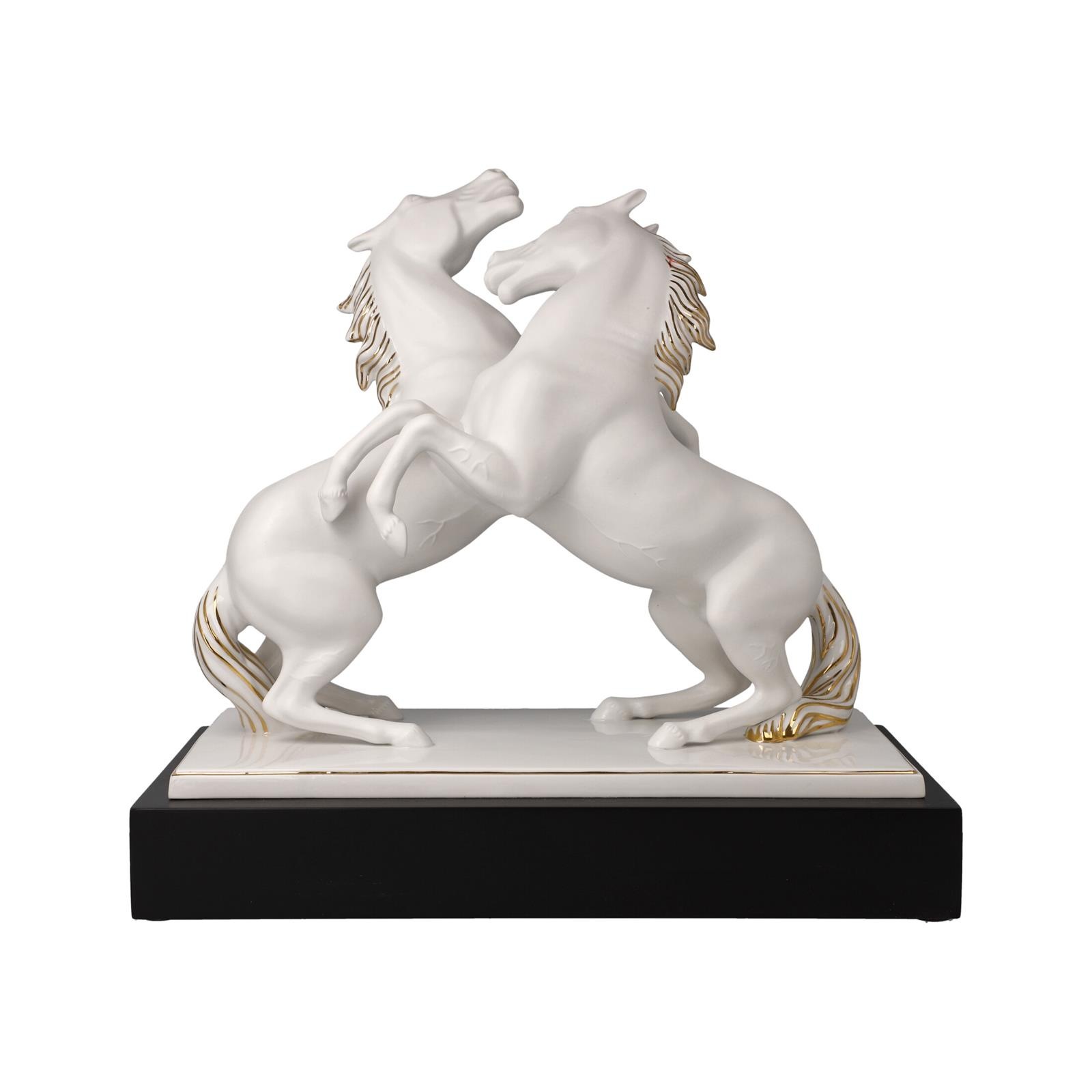 Goebel Dekofigur »Dekofigur Pferde Artiste er Alegria Studio 8 Chevaux 32 cm weiß-gold«