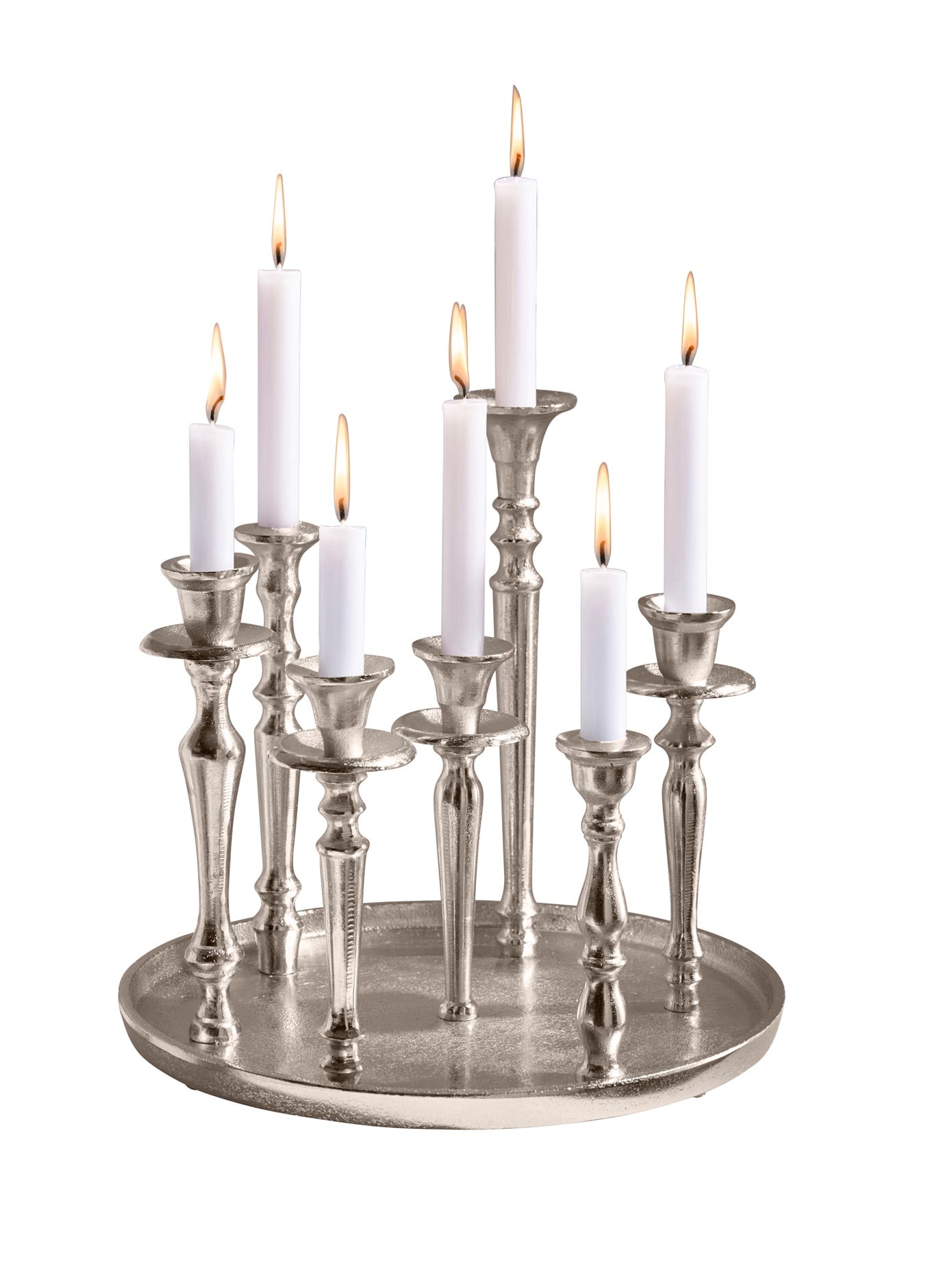 GILDE Kerzenhalter »Ringe«, (1 St.), Kerzenleuchter aus Aluminium, Höhe ca. 46  cm auf Rechnung bestellen