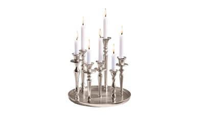 GILDE Kerzenhalter »Ringe«, (1 St.), Kerzenleuchter aus Aluminium, Höhe ca. 46  cm auf Rechnung bestellen