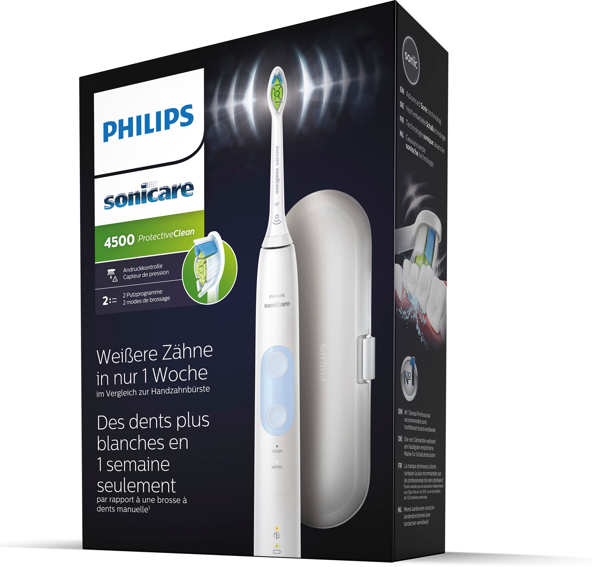 Philips St. Jahren 1 3 Putzprogrammen Zahnbürste 2 4500, »HX6839/28«, Protective mit Garantie Sonicare Clean XXL mit Elektrische Aufsteckbürsten,