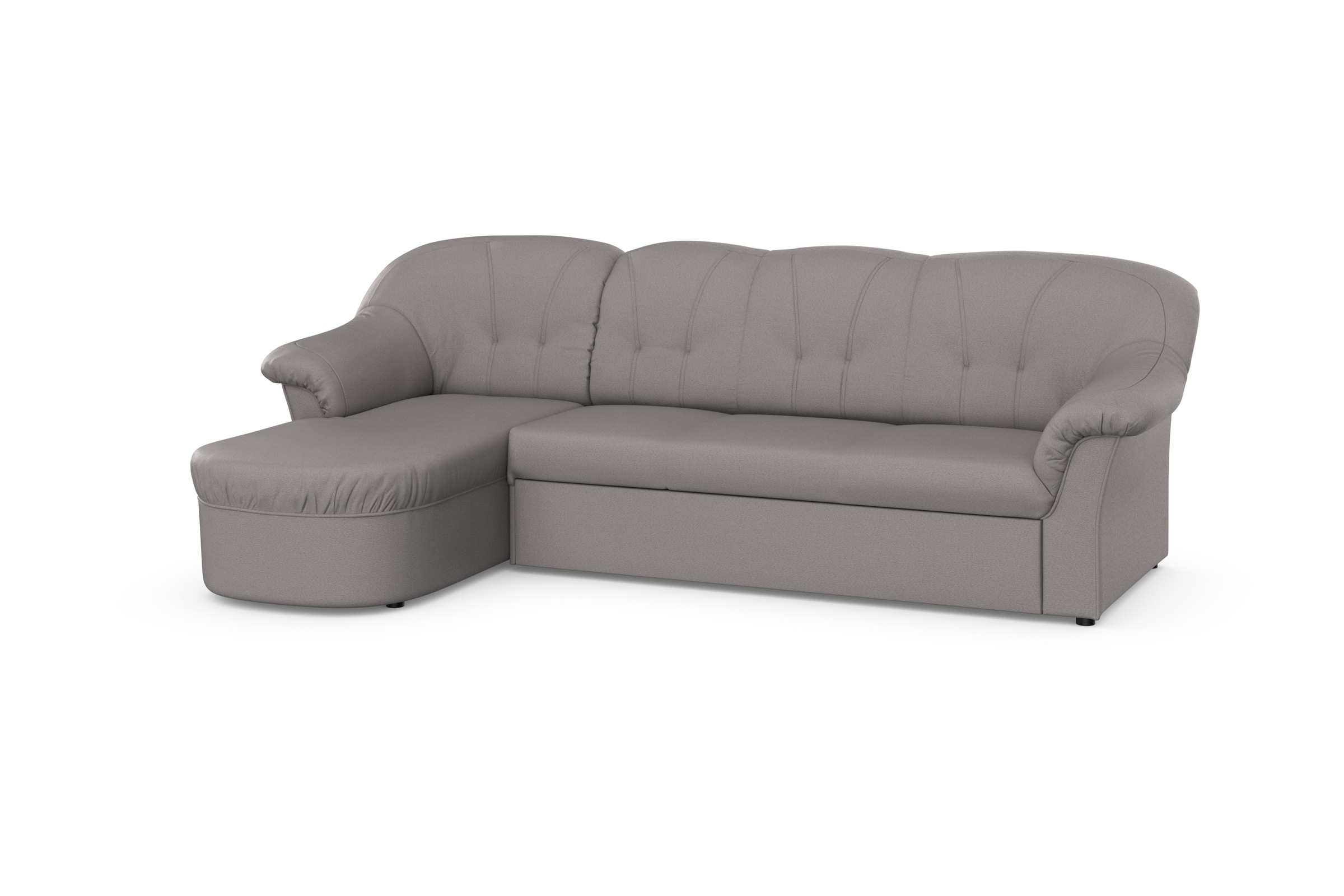 DOMO collection Ecksofa »Pegnitz, elegante Rückensteppung, kompakte Stellmaße 238/141cm, L-Form«, wahlweise mit Bettfunktion