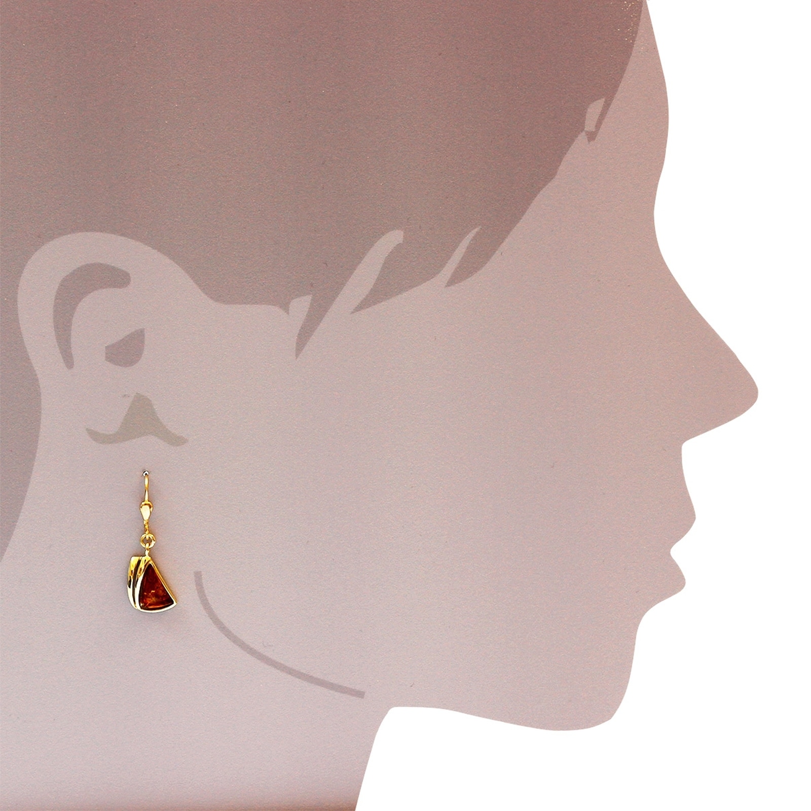 OSTSEE-SCHMUCK Paar Ohrhänger »- Ilga - Gold 585/000 - Bernstein«