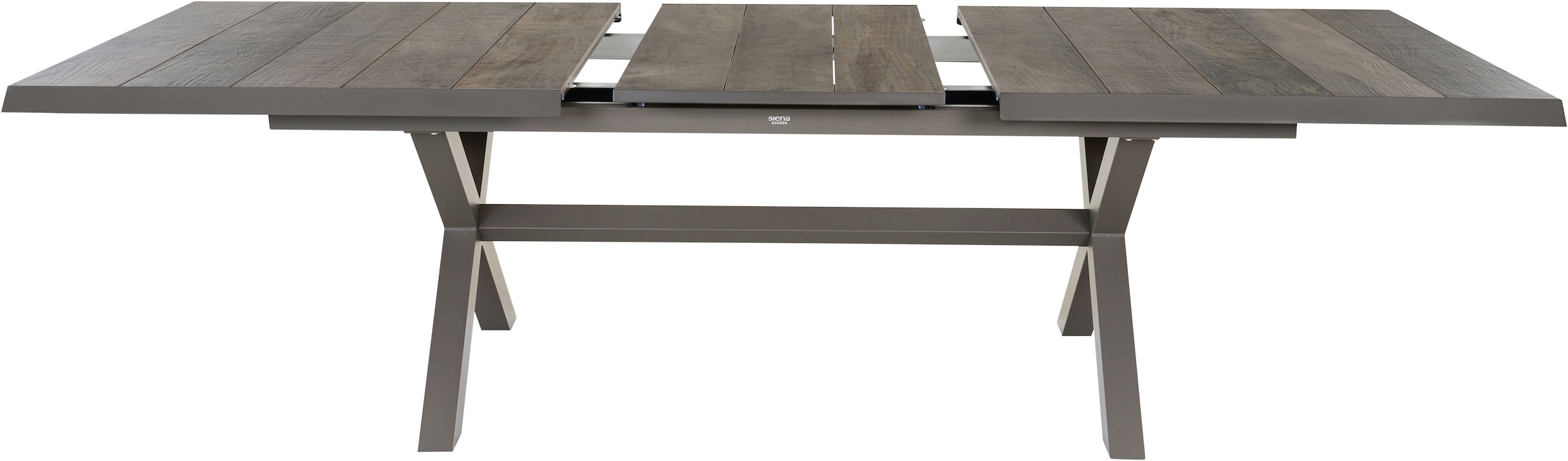 Siena Garden Gartentisch »»Sincro« Ausziehtisch 200-260x100cm mit Keramikleisten« einfacher Synchronauszug