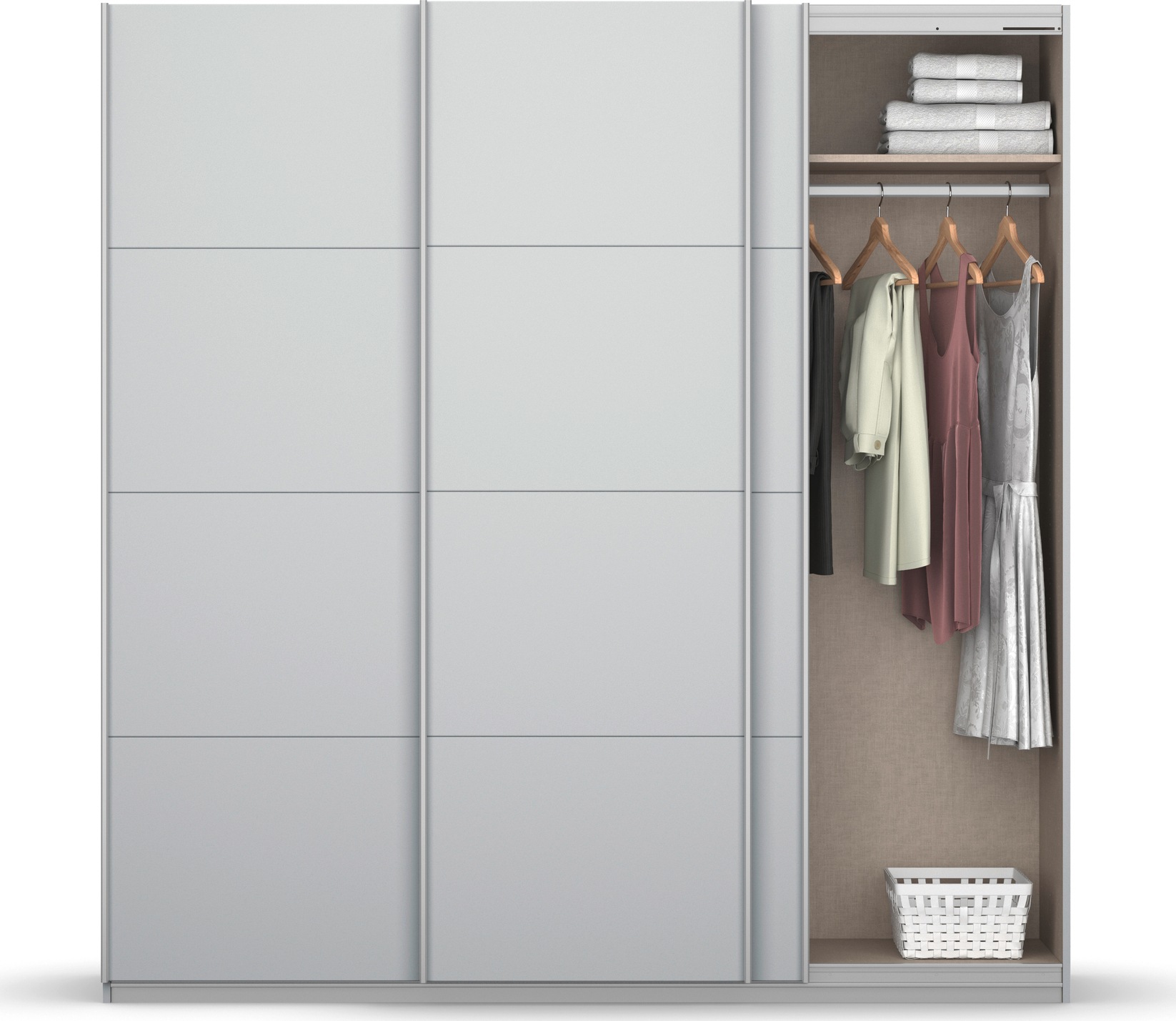 rauch Schwebetürenschrank »Koluna«, Glasfront, inkl. 2 Innenschubladen sowie extra Böden