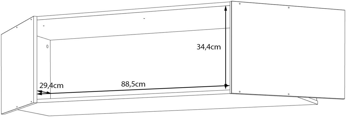 FORTE Schrankaufsatz großer Eckschrankaufsatz, 2 Türen, optimale Raumnutzung