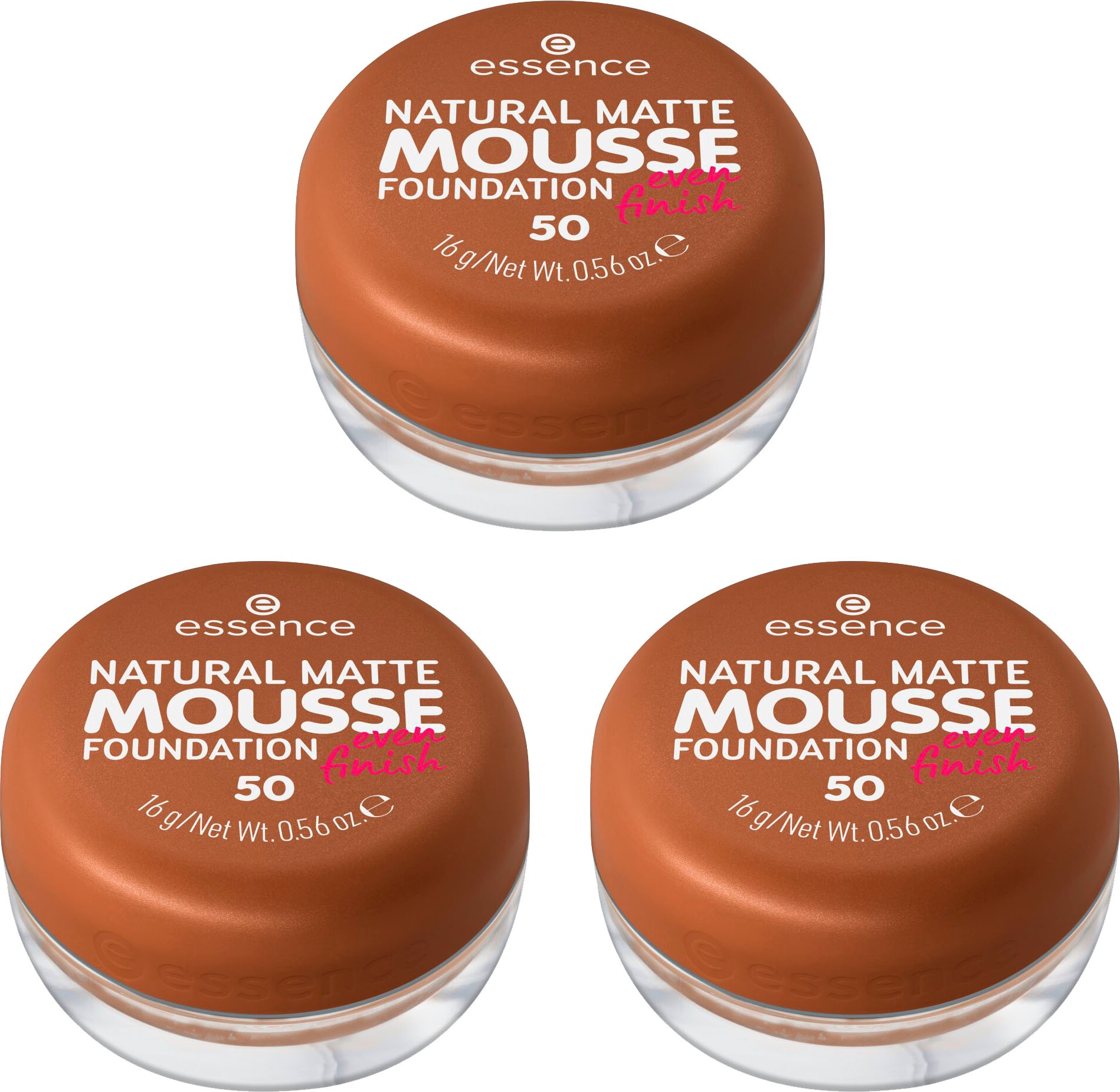 Foundation »NATURAL MATTE MOUSSE FOUNDATION«, (3er Pack)