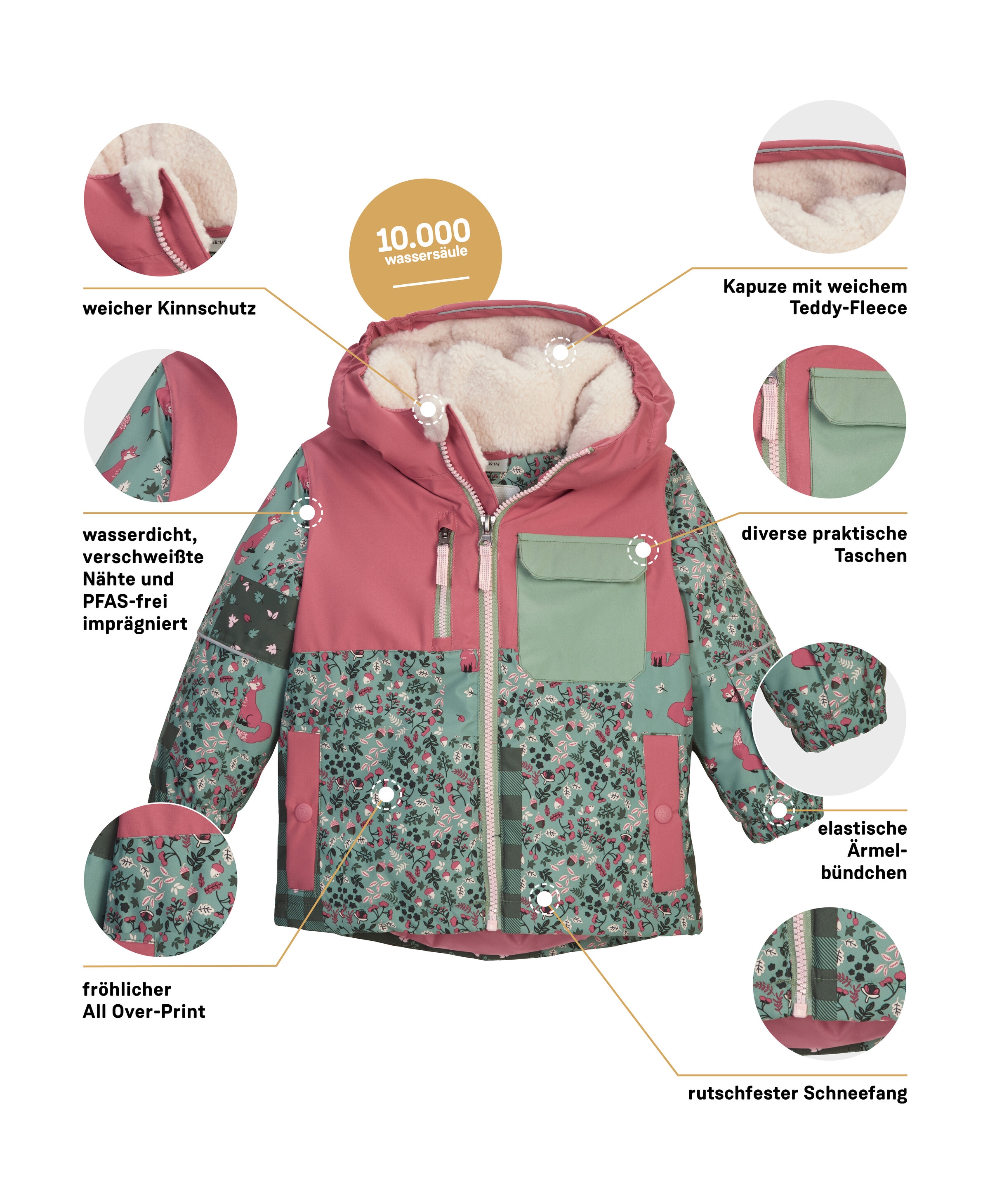 first instinct by killtec Skijacke »FISW 43 MNS SKI JCKT« Wind- und wasserdichte Kinderjacke mit Fleecekapuze und Schneefang