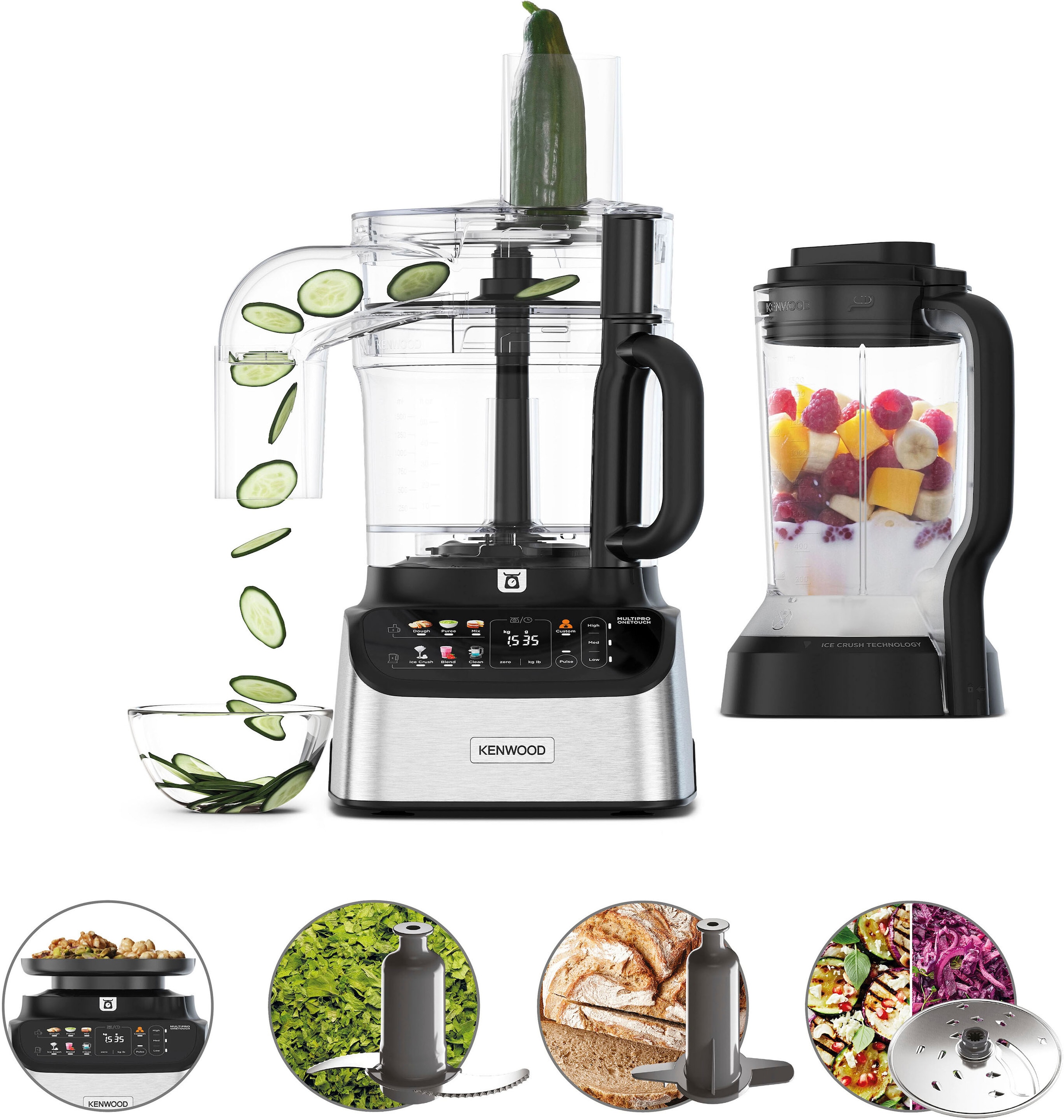 KENWOOD Kompakt-Küchenmaschine »MultiPro OneTouch FDM73.480SS schwarz«