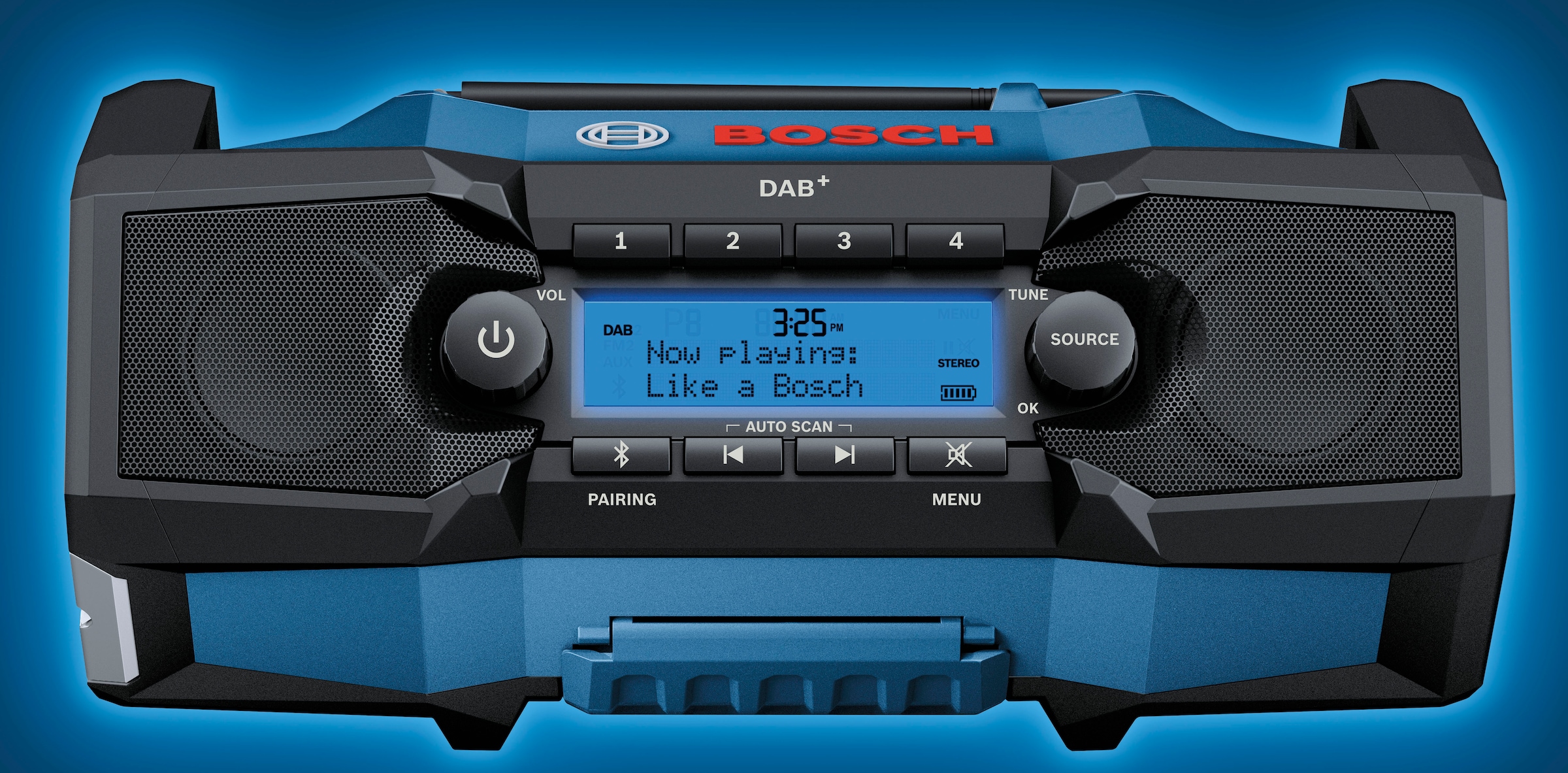 Bosch Professional Digitalradio (DAB+) »»GPB 18V-2 SC PROFESSIONAL« Baustellenradio, IP54«, (Bluetooth Digitalradio (DAB+) 15 W), Digital Audio Broadcasting + digitaler Empfang von zahlreichen Sendern