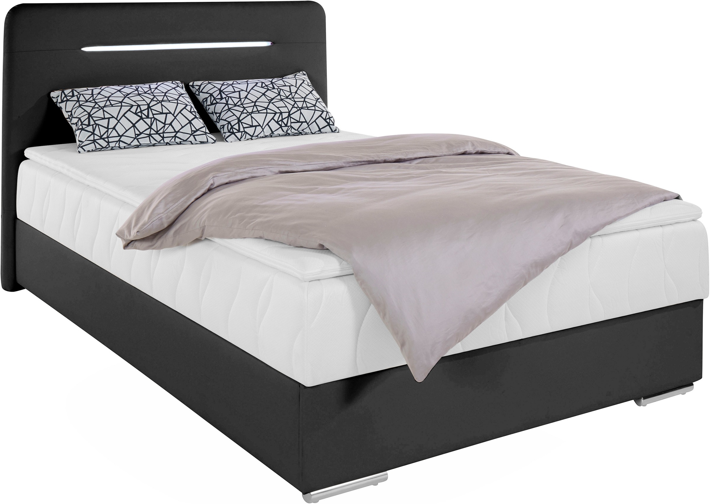 COTTA Boxbett »Lighstar«, inklusive LED-Beleuchtung, Topper, Bettkasten und Zierkissen