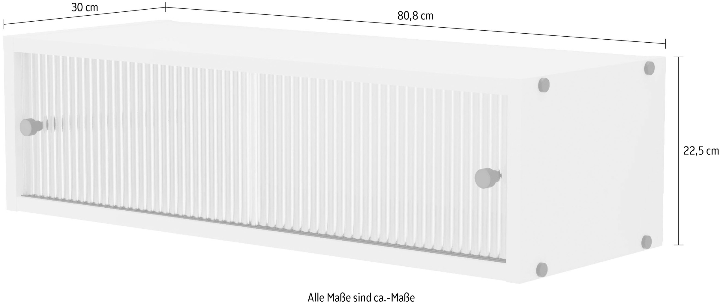Home affaire Wandregal »Arroco: Dekorative Metallelemente wie Griffe & Abdeckkappen« B/T/H: 80,8/30/22,5cm, Riffelglas, in 2 farben erhältlich