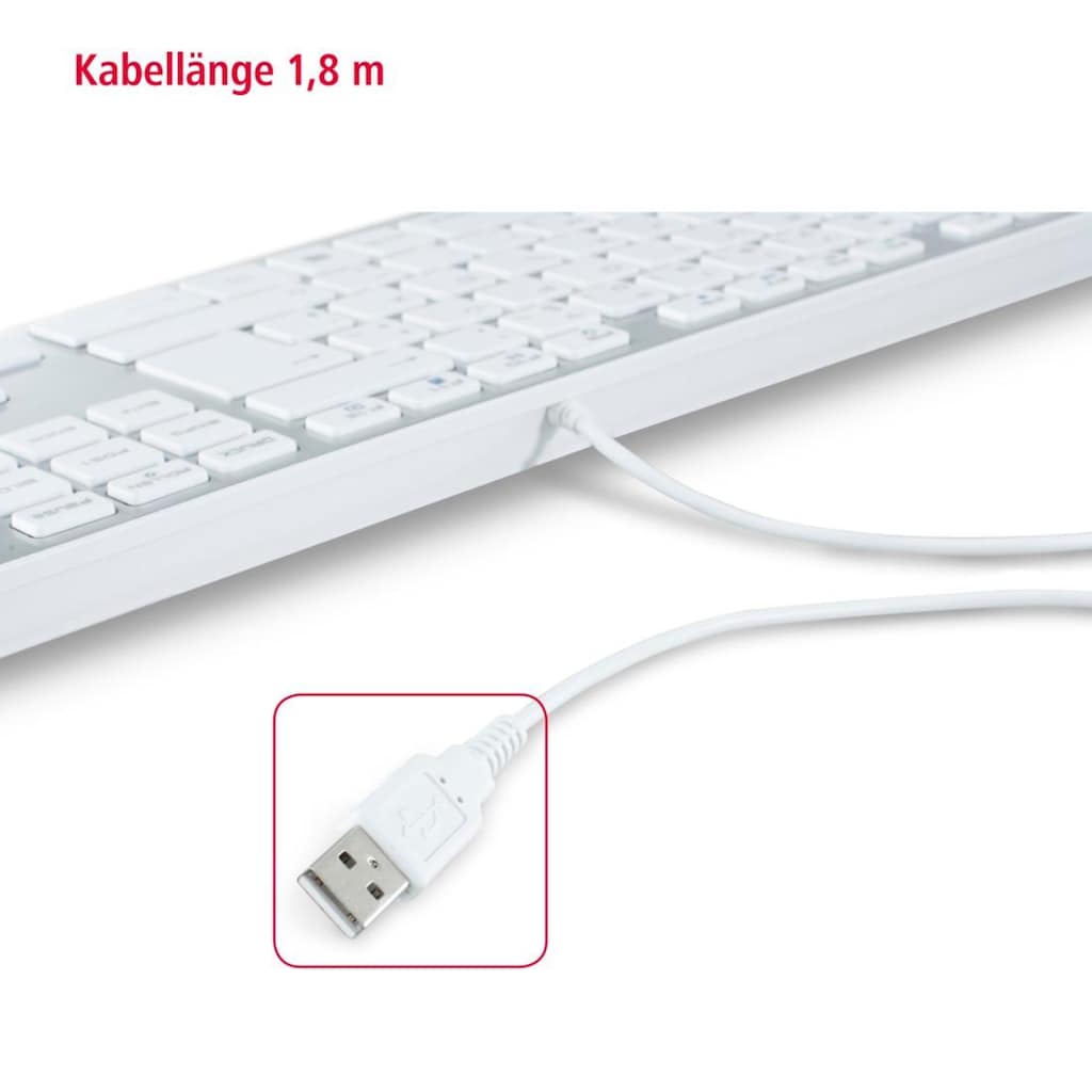 Hama Tastatur »Tastatur PC Tastatur kabelgebunden im Slim-Design«