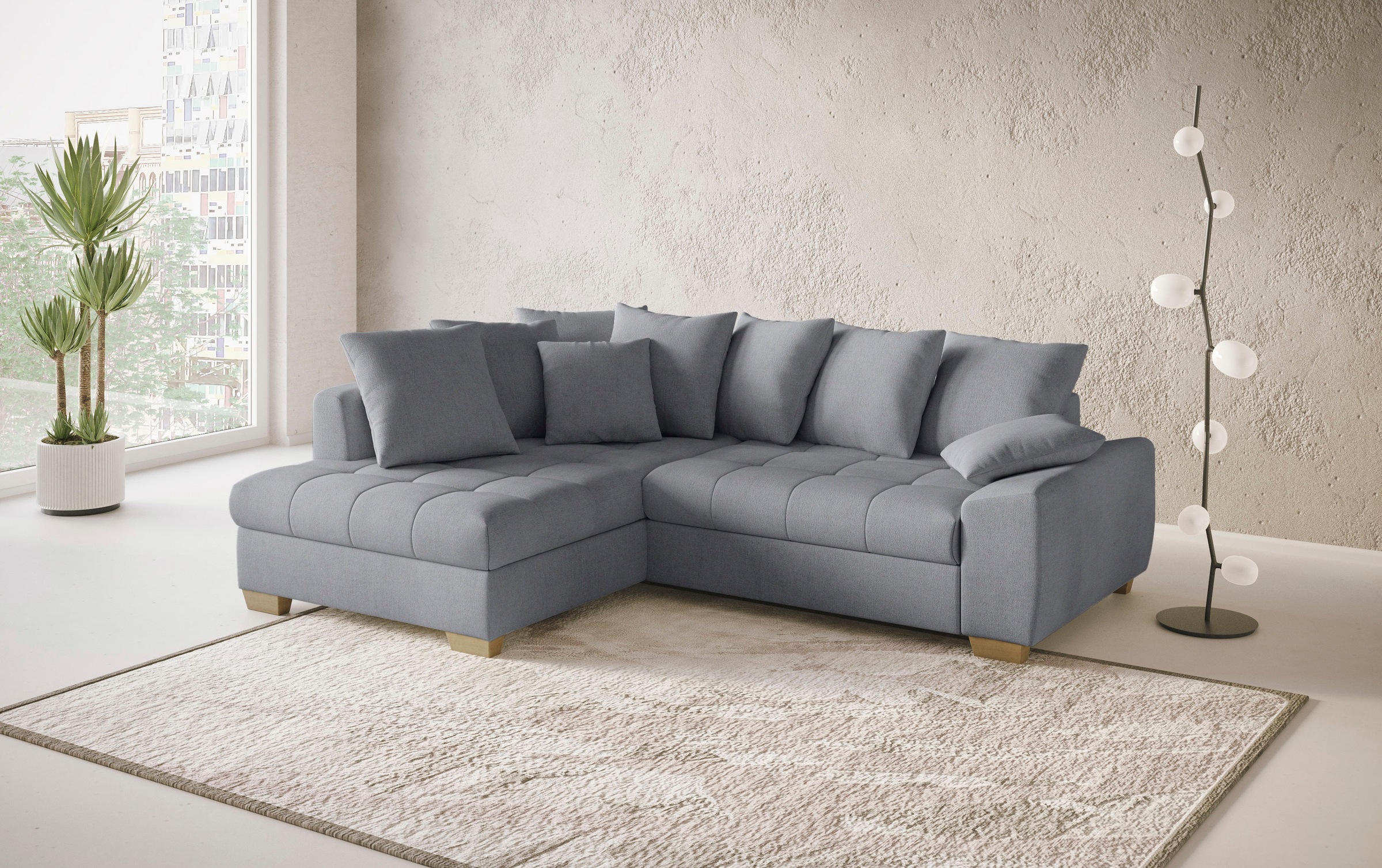 Mr. Couch Ecksofa »Nikita II, L-Form, bis 140kg pro Sitzplatz belastbar«, mit Kaltschaumpolsterung, wahlweise mit Bett und Bettkasten