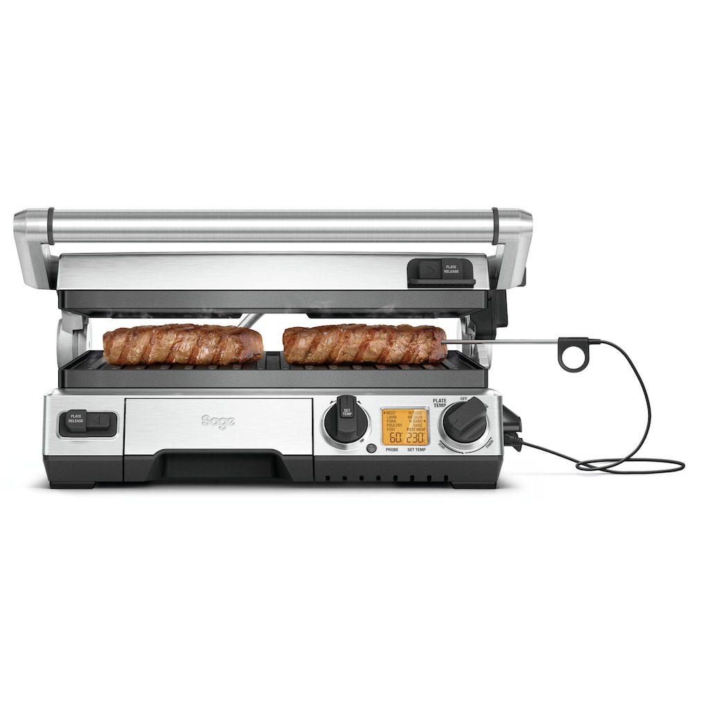 Sage Kontaktgrill »the Smart Grill Pro, BGR840BSS«, 2400 W, antihaftbeschichtete und geneigte Grillfläche