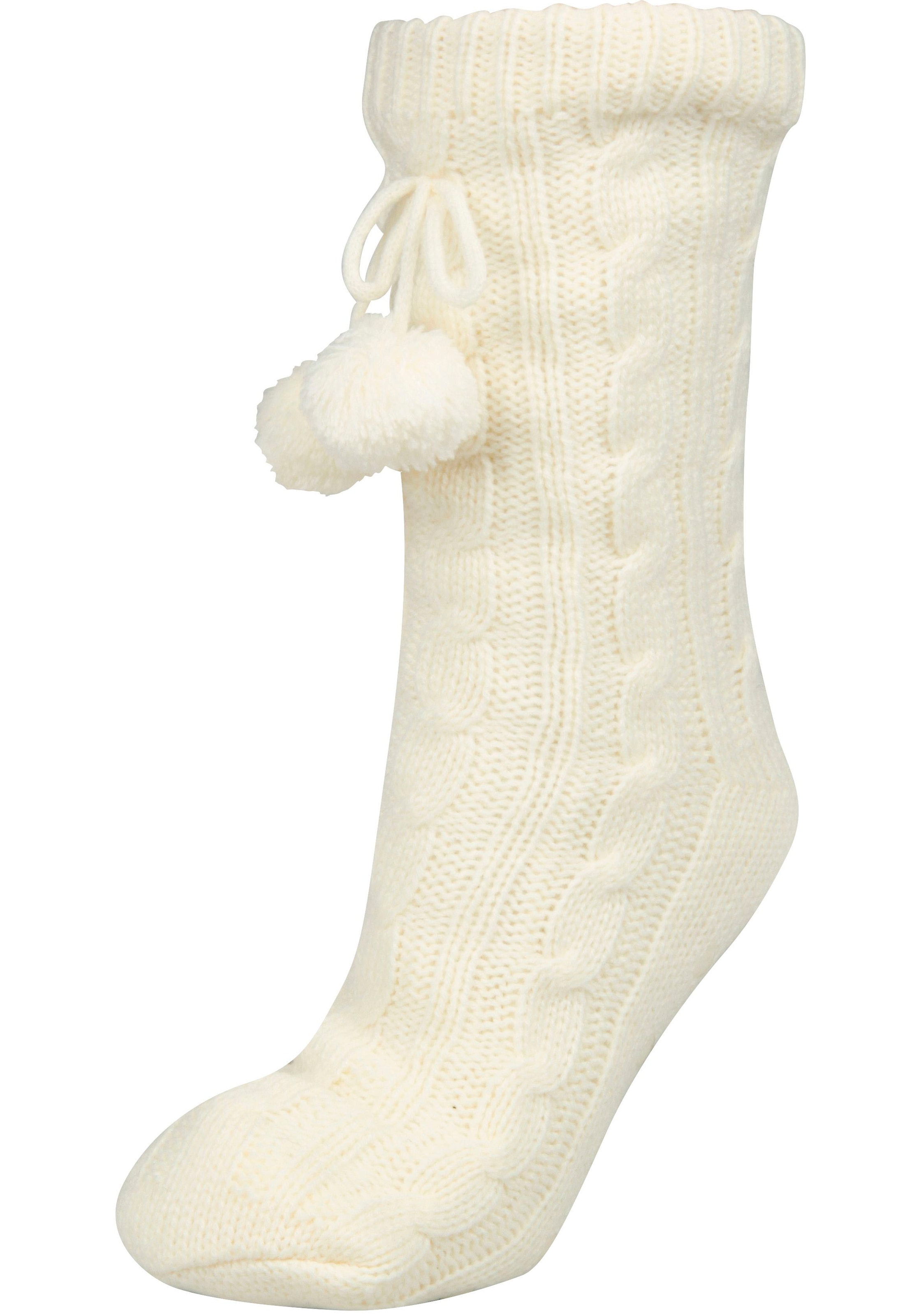 Capelli New York Kuschelsocken, mit Zopfmuster und Bommeln
