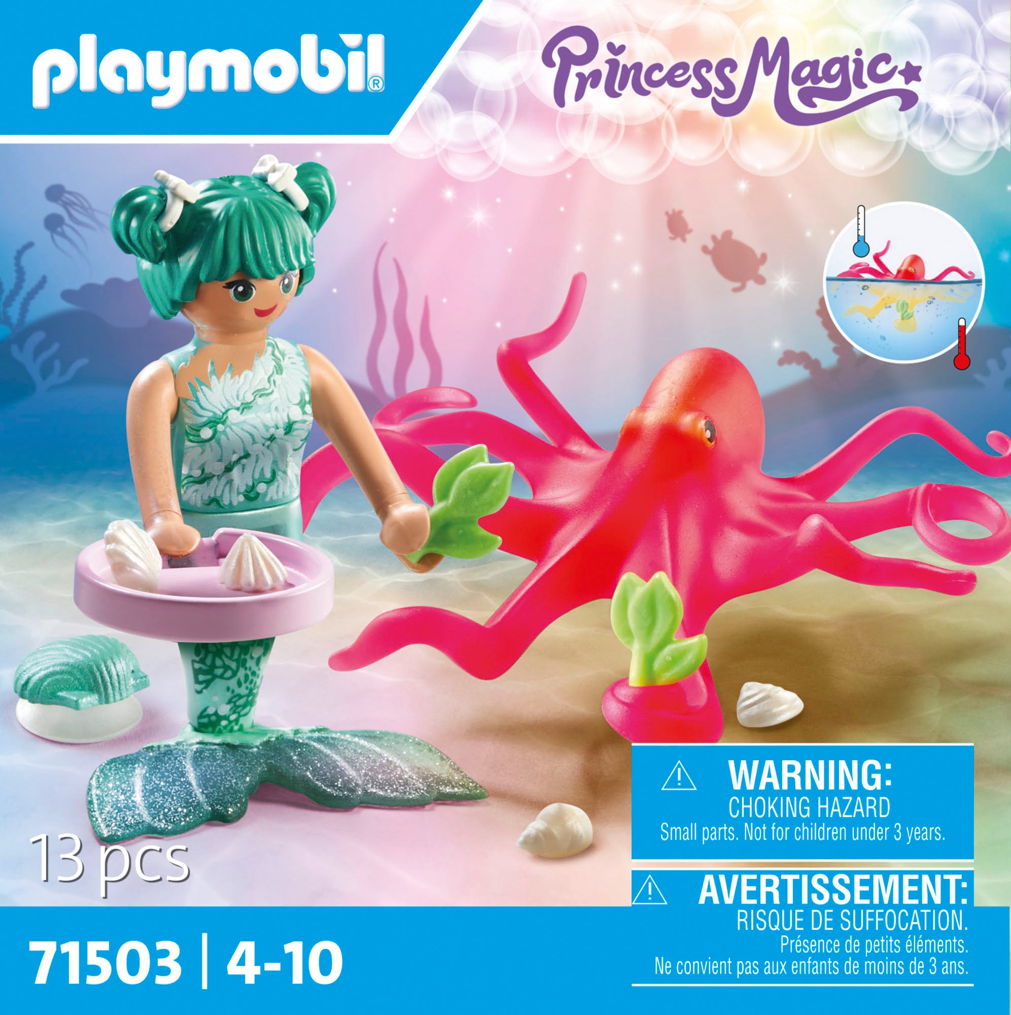 Playmobil® Konstruktions-Spielset »Meerjungfrau mit Farbwechselkrake (71503), Princess Magic«, (13 St.), Made in Europe