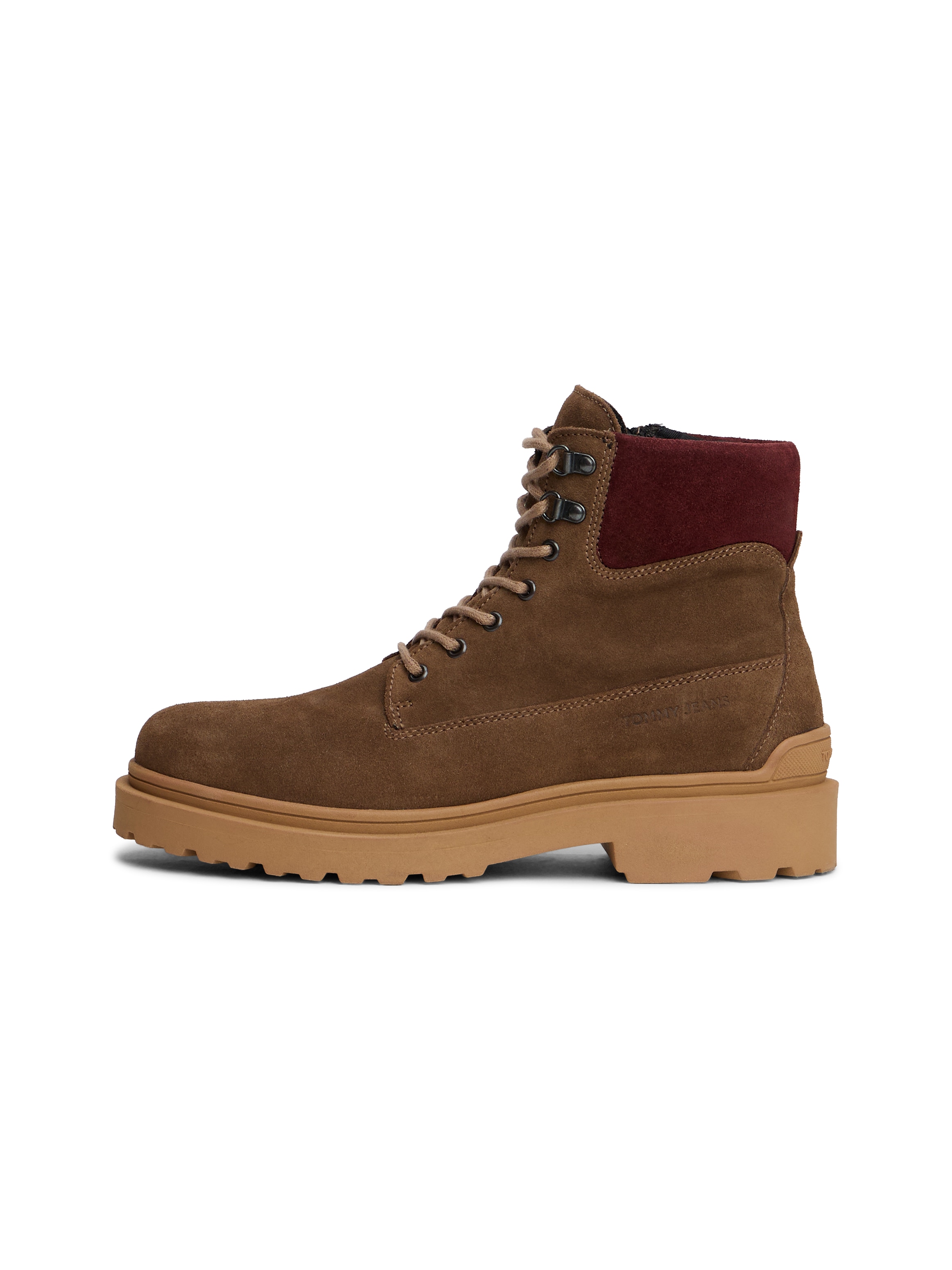 Tommy Jeans Schnürboots »TJM LACE UP BOOT SUEDE«  , Blockabsatz, Outdoorboots, mit Ösen, im Bergsteigerlook