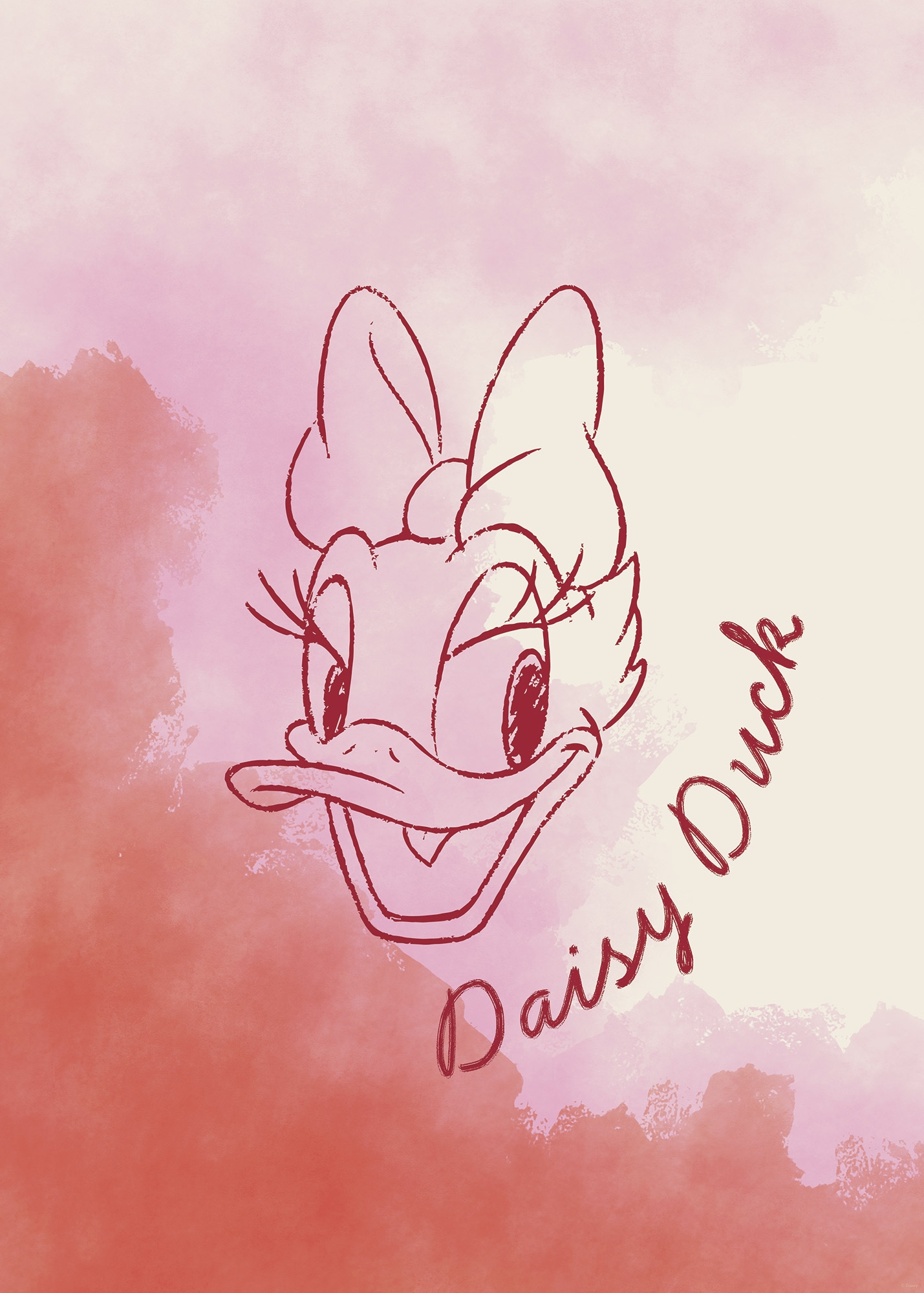 Komar Wandbild »Disney Daisy Duck Watercolours«, Disney, (Set, 1 St.), 50 x 70 cm (Breite x Höhe) - Kinderzimmer, Dekoration