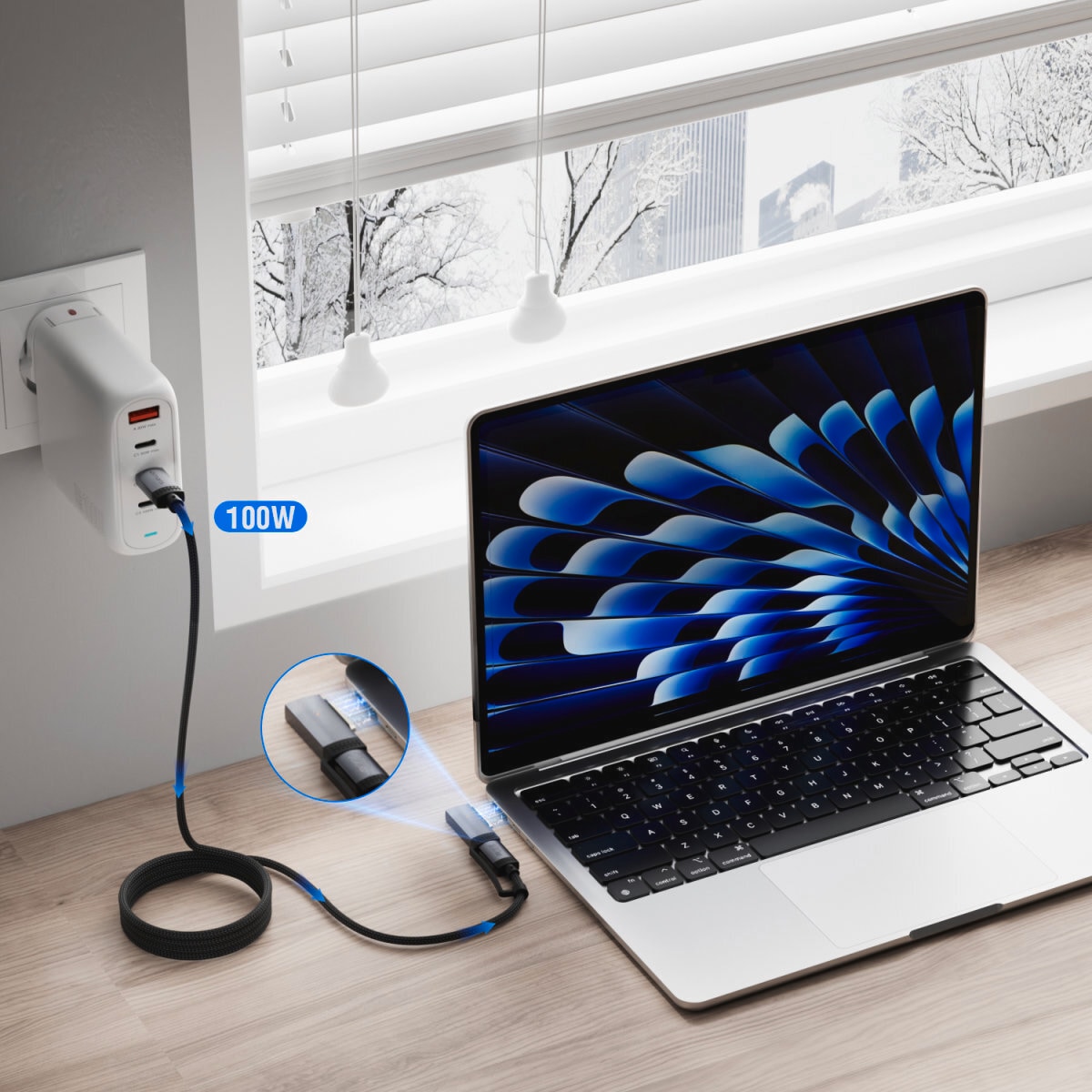 4smarts USB-Kabel »MagSafe 3 Adapter und USB-C Kabel ComboCord 100W 2m«, USB-C