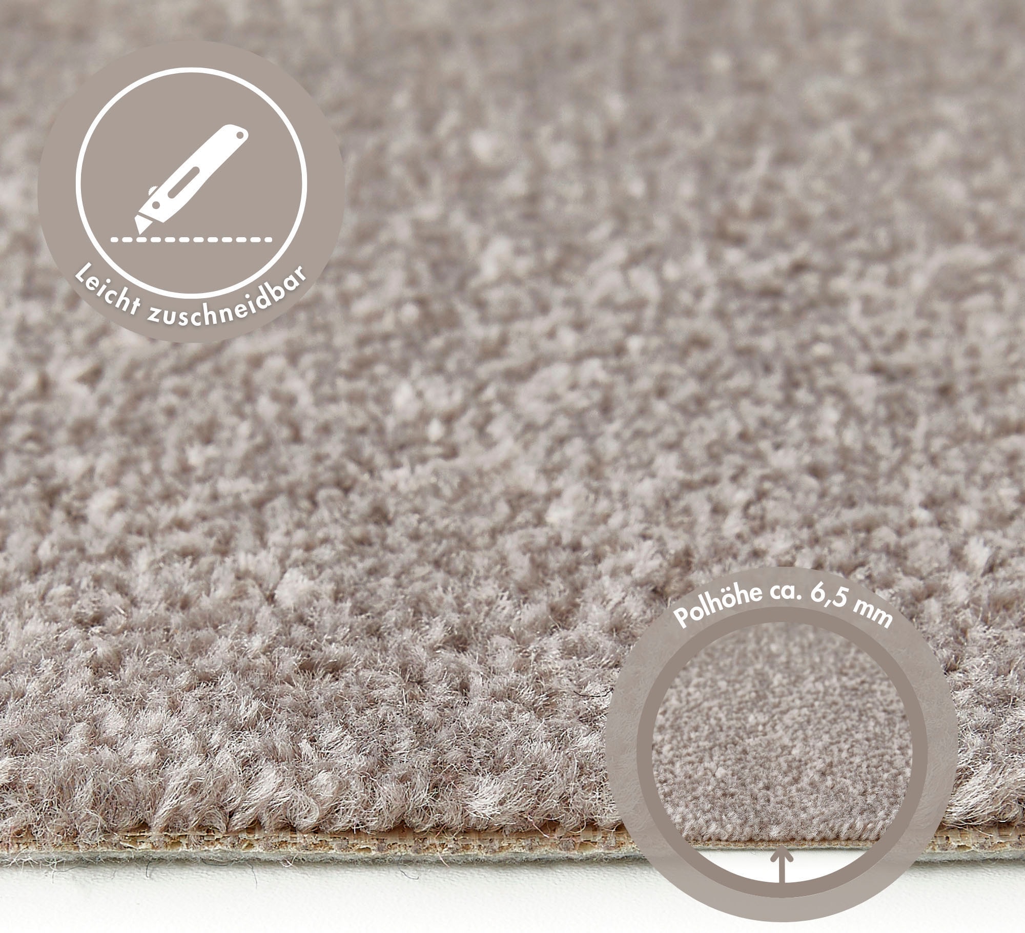Andiamo Teppichboden »Ines, Kräuselvelours, Made in Netherlands«, rechteckig, 8,5 mm Höhe, Uni Farben, Breite 400 cm, strapazierfähig & pflegeleicht