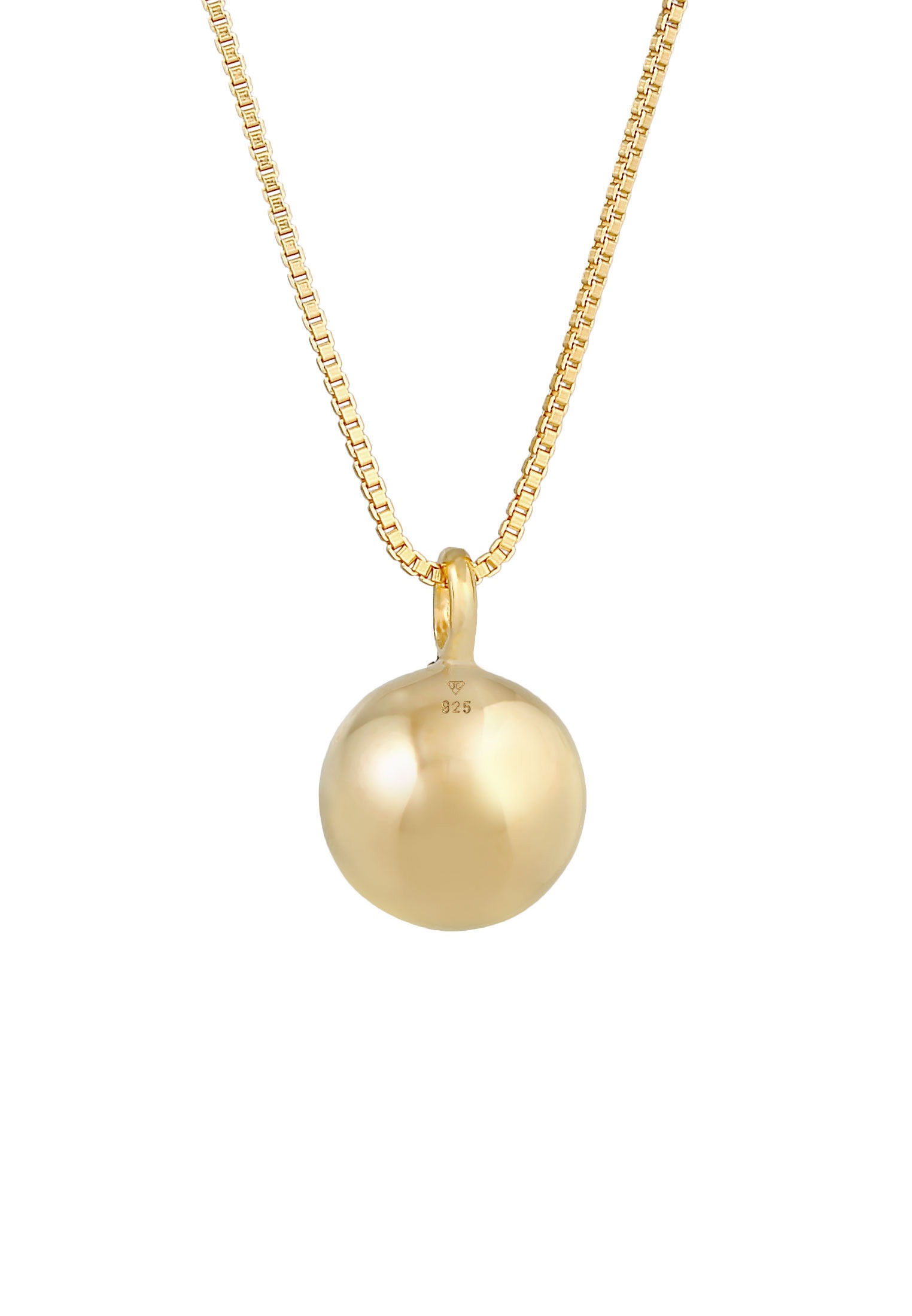 Elli Premium Kette mit Anhänger »Halskette Kugel Anhänger Rund Basic 925 Silber«