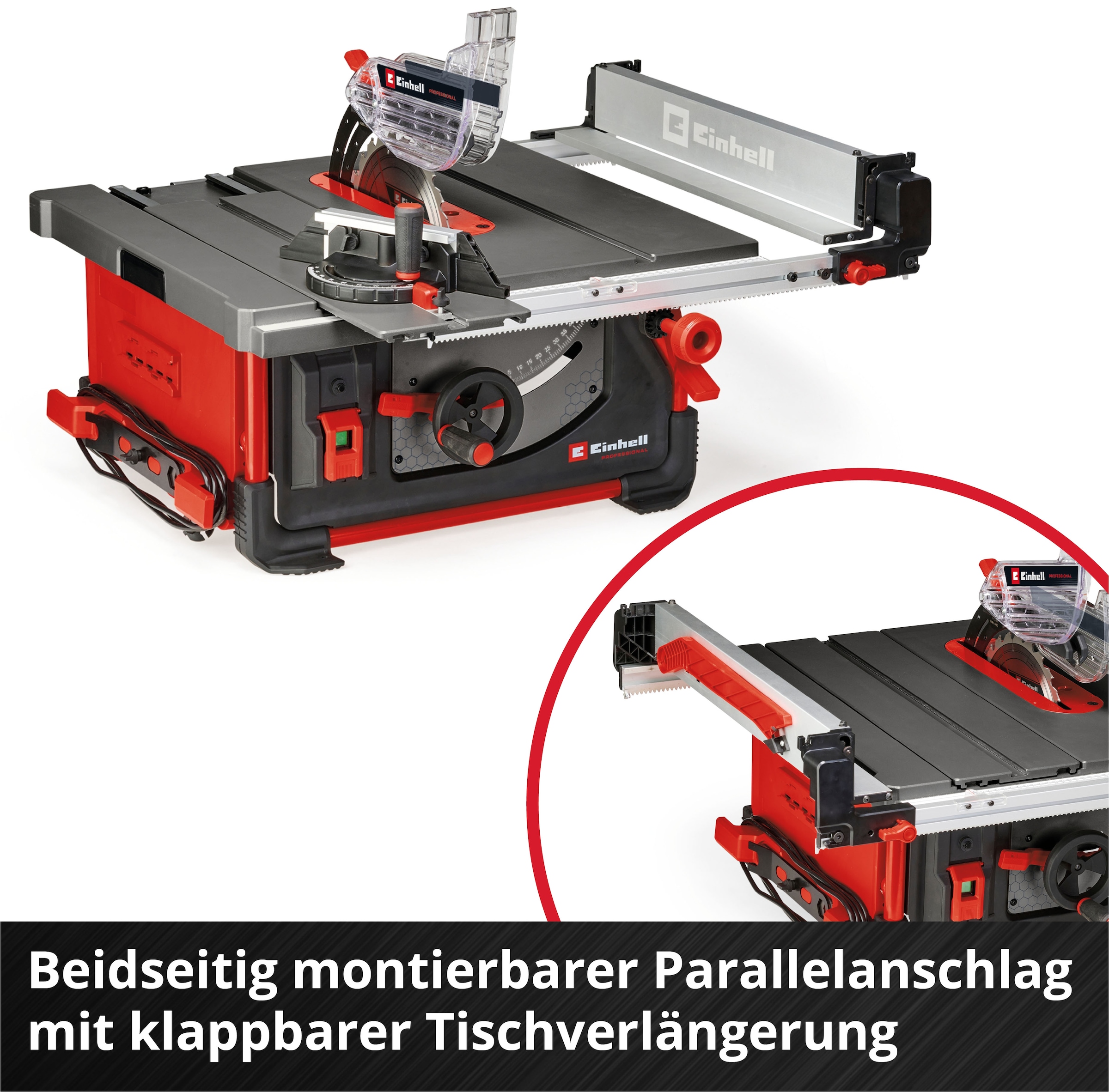 Einhell Tischkreissäge »TP-CC 10 T«, mit Arbeitstisch aus Aluminiumguss mit höhenverstellbarer Tischeinlage