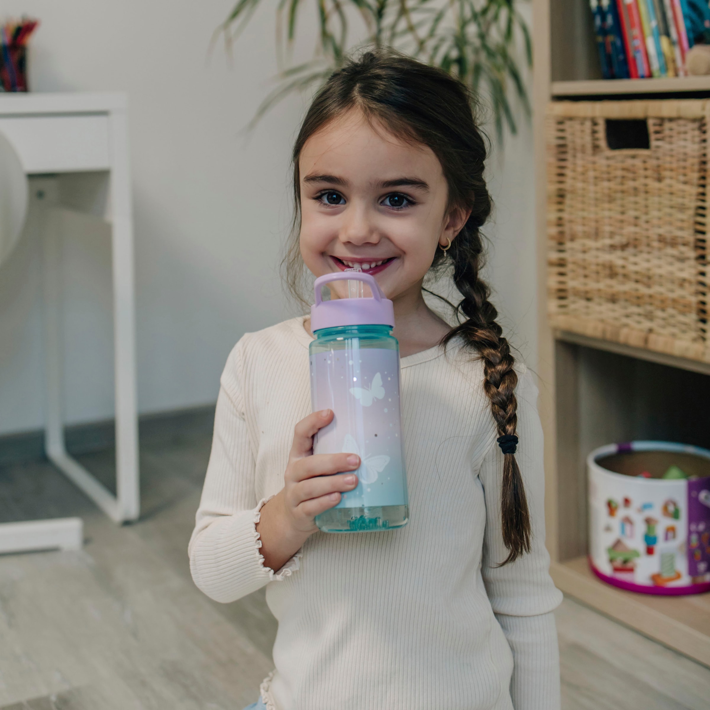 Scooli Lunchbox »Brotzeitdose & Trinkflasche, Butterfly Wishes«, (Set, 2 tlg.), mit Trinkflasche